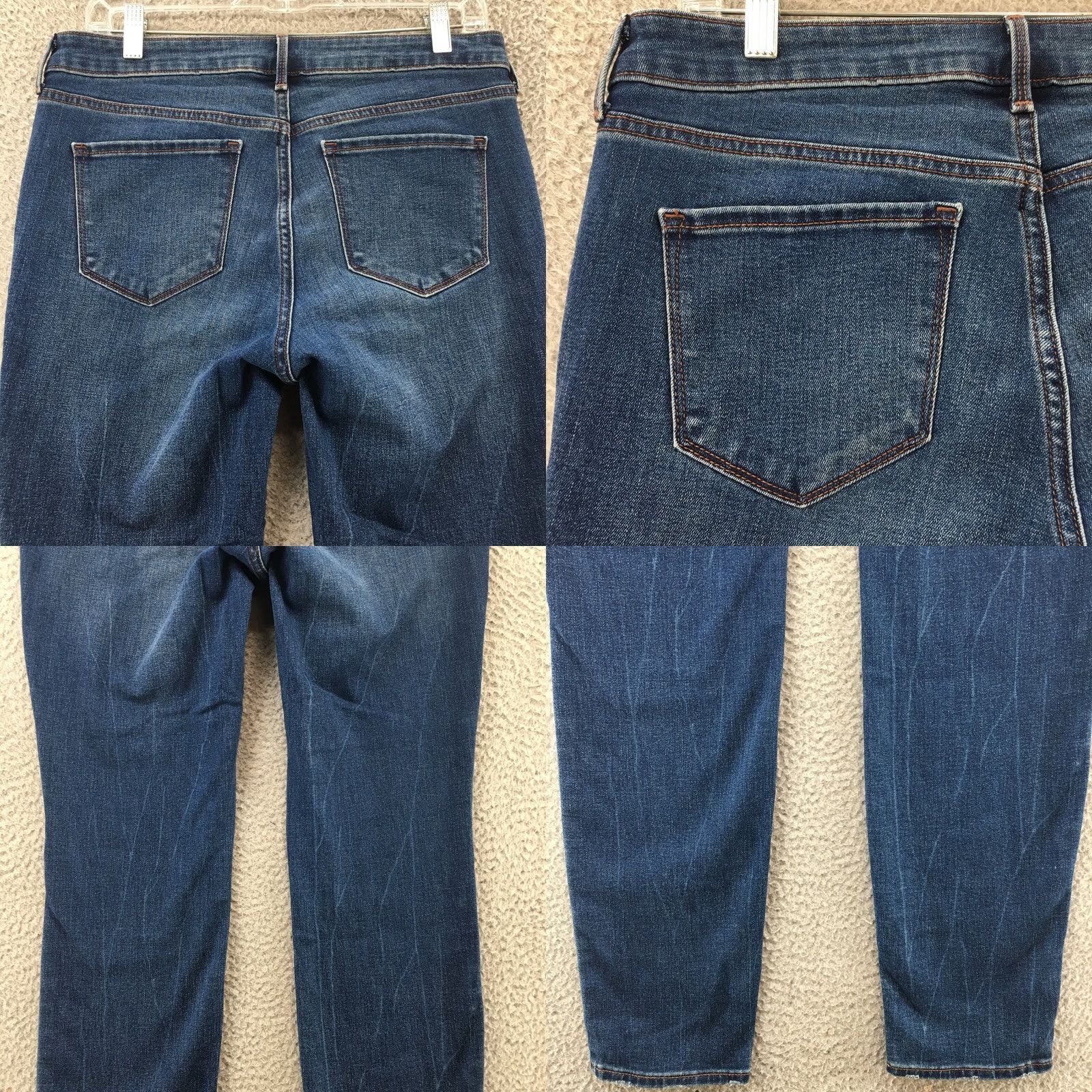 Old Navy Old Navy Skinny Jeans Womens 10 Blue Denim Mid Rise Dark Wash Zip Jeans Womens 10 Regular Zip 5-Pocket Denim Blue Leather? Size 32" / US 10 / IT 46 - 10 Thumbnail