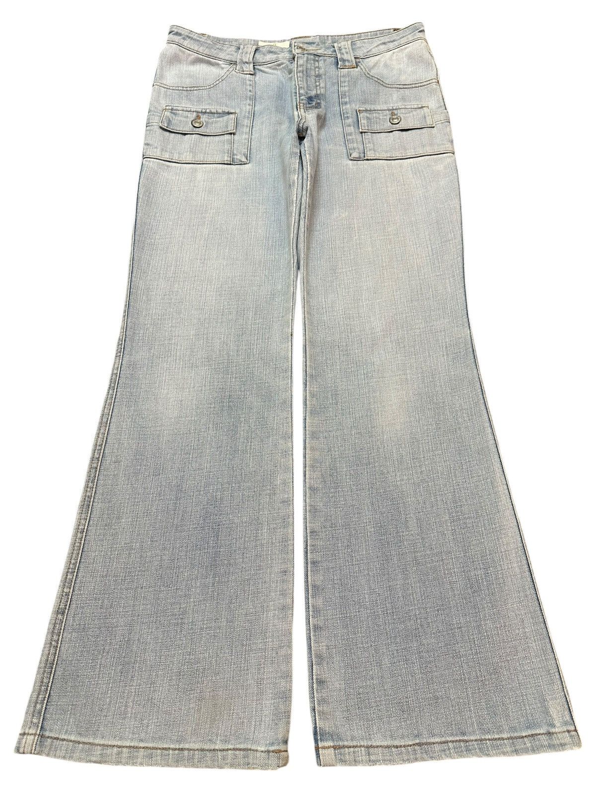 Vintage Japanese Brand Bush Pants Faded Wash Wide Leg Jeans