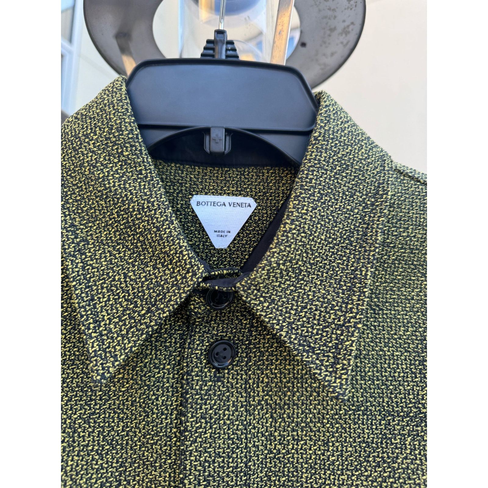 Bottega Veneta o1rshd1 Textured Cotton Mouline Shirt in Black/Yellow Size US M / EU 48-50 / 2 - 11 Thumbnail