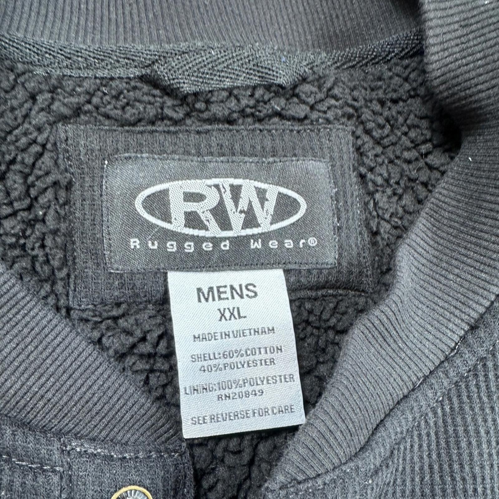 Other RW Rugged Wear Mens Thermal Henley Pullover Sherpa Black XXL Size US XXL / EU 58 / 5 - 3 Thumbnail