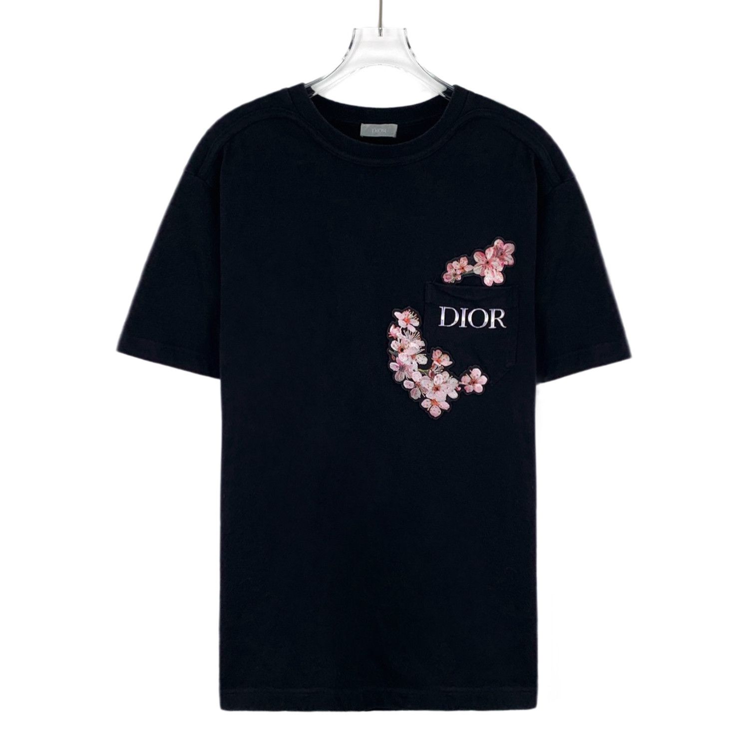 Dior Dior Sakura Embroidered Cotton T-Shirt Black (M) Size US M / EU 48-50 / 2 - 1 Thumbnail