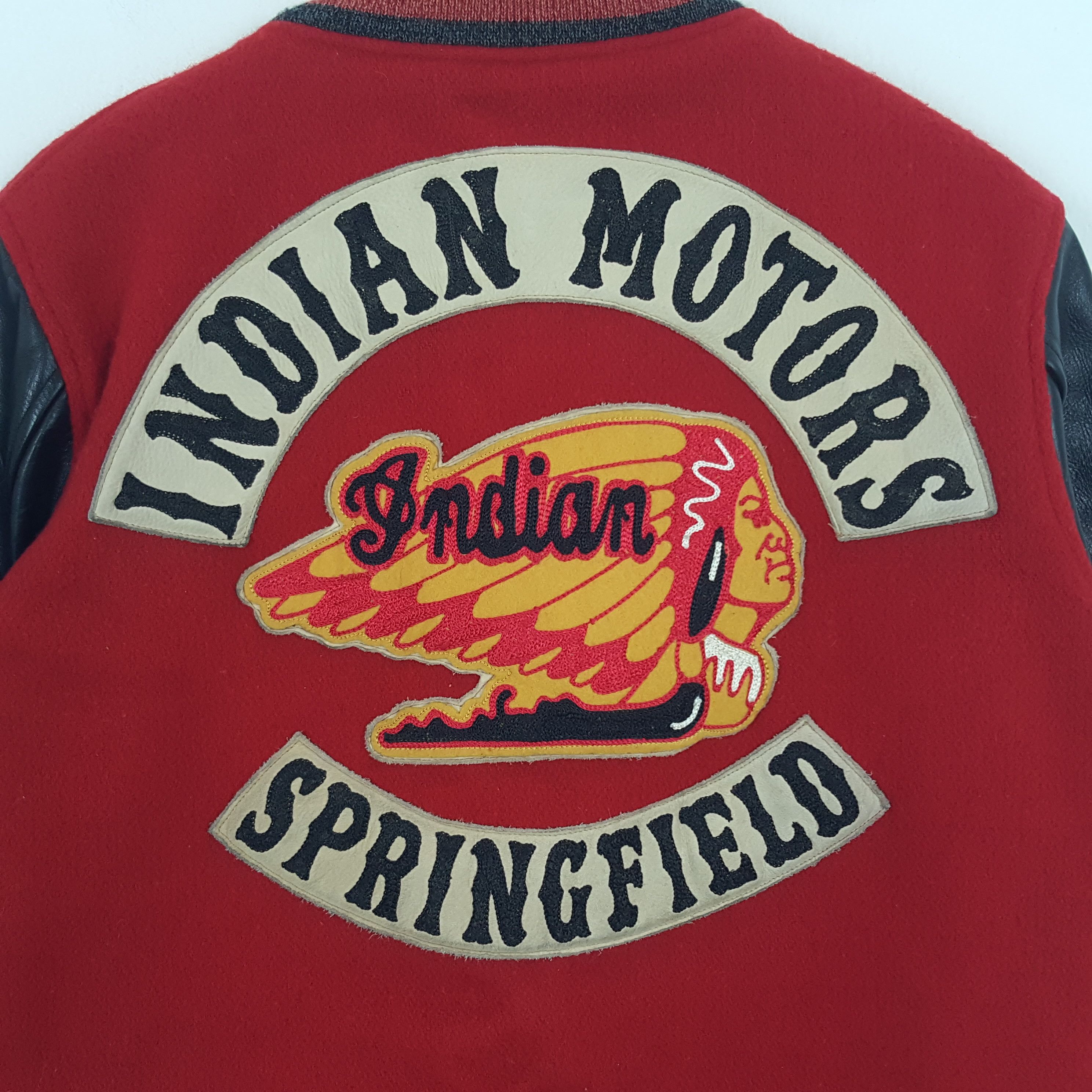 Indian Motorcycle × Vintage Vintage Indian Motors Springfield Biker Style Varsity Jacket Size US M / EU 48-50 / 2 - 2 Thumbnail