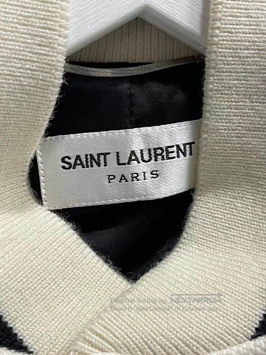 Saint Laurent Paris Saint Laurent White Baseball Jacket. Size US XS / EU 42 / 0 - 5 Thumbnail