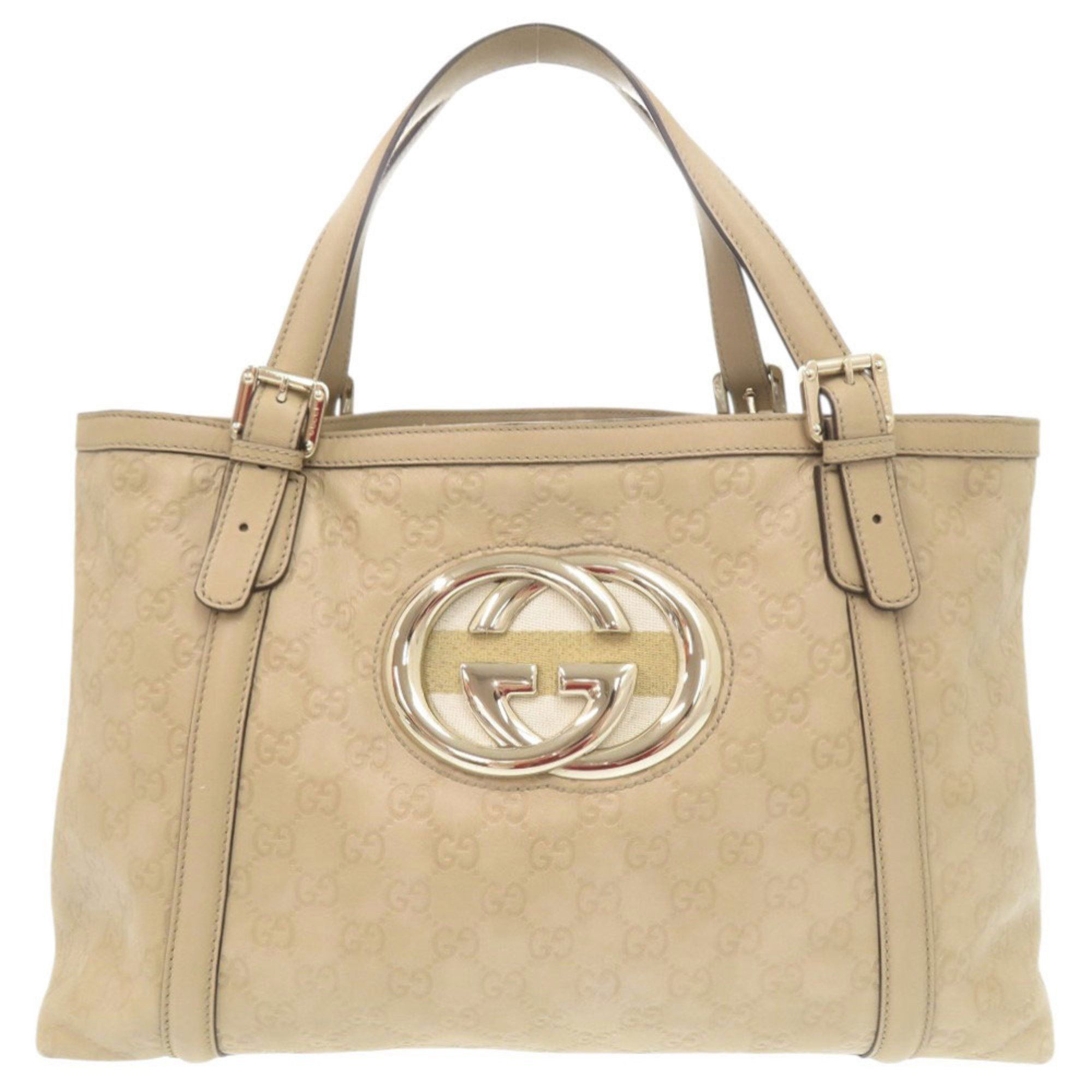 Gucci Gucci Guccissima GG logo 162094 leather beige tote bag handbag 0245 GUCCI Size ONE SIZE - 1 Thumbnail