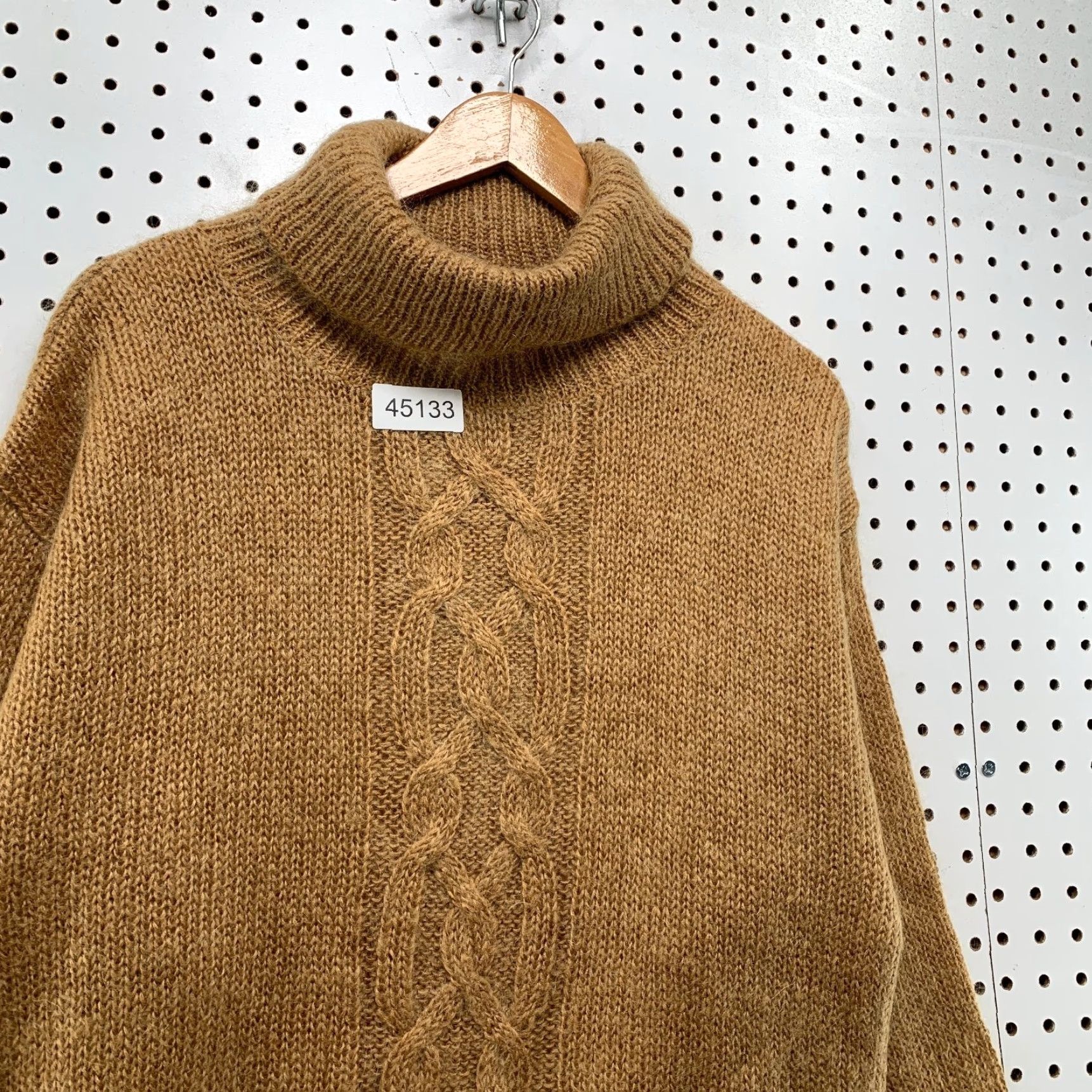 Lord & Taylor VINTAGE LORD & TAYLOR Sweater Men Medium Cable Knit Turtleneck Brown Mohair Wool Knit Pullover Christmas Winter Casual Mens Size US M / EU 48-50 / 2 - 6 Thumbnail