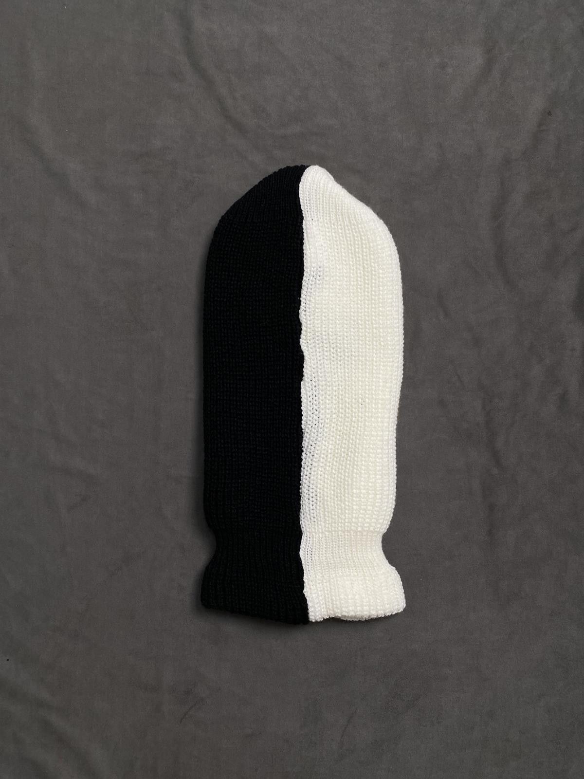 Japanese Brand 3 Hole Knit Goth Hiphop Balaclavas Ski Mask Black / White OS Size ONE SIZE - 5 Thumbnail