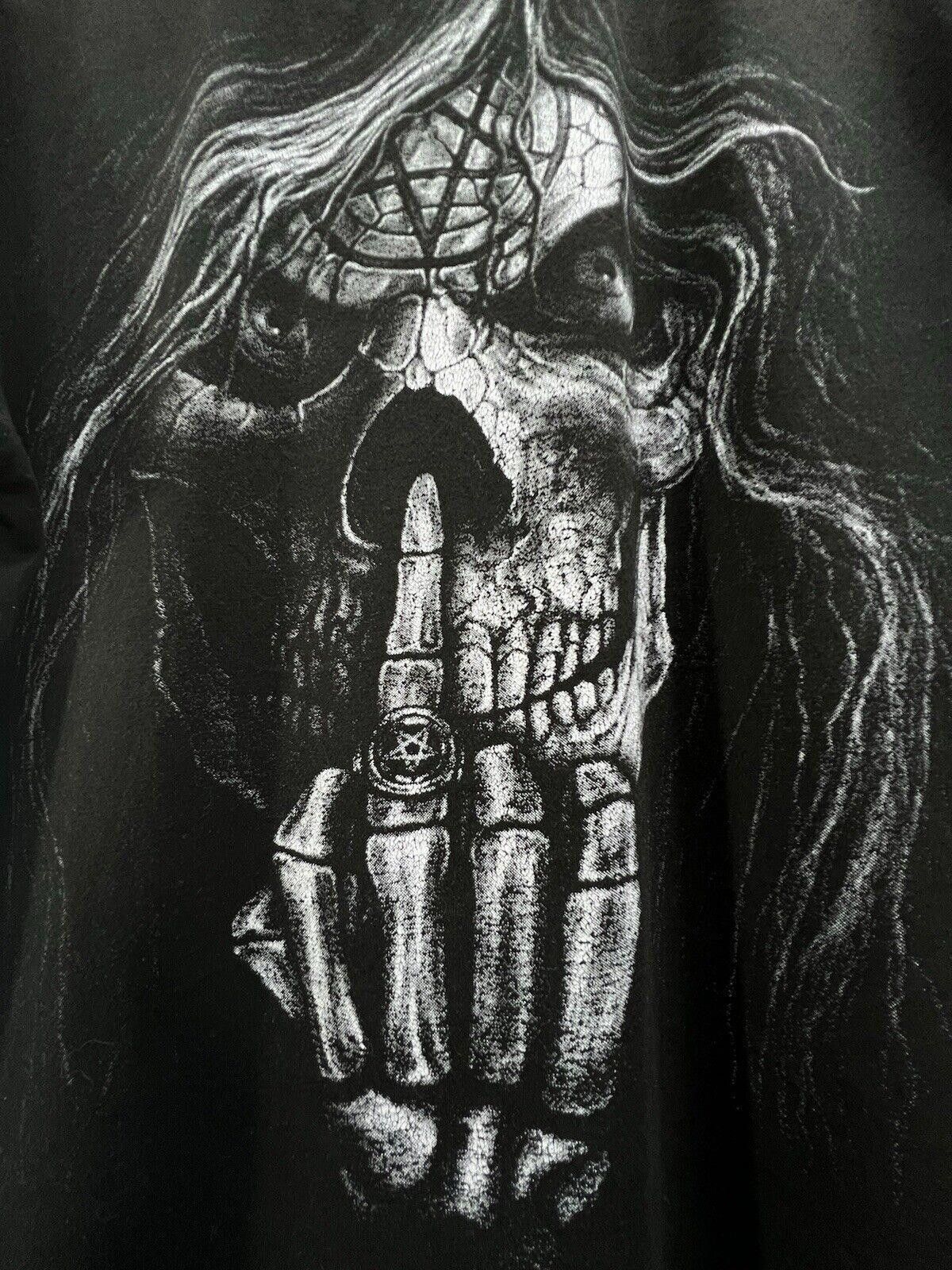 Designer Skull pentagram Print (2 Sided), 90s Vintage, size XL,#TG Size US XL / EU 56 / 4 - 5 Thumbnail