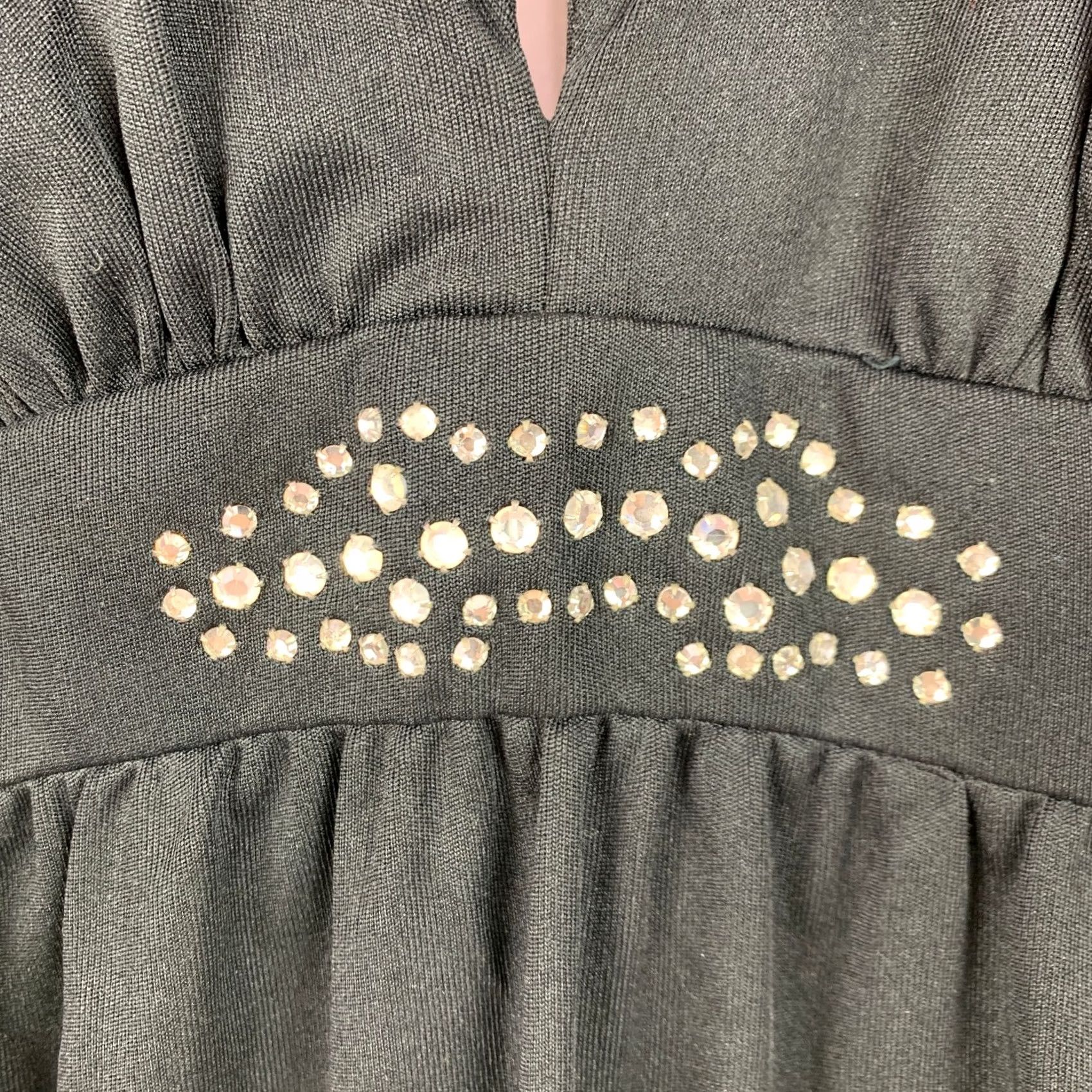 Vintage VINTAGE 90s Black Silver Collared Studded Long Formal Dress Juniors 9 Maxi Eveningwear Prom Dresses Womens Size M / US 6-8 / IT 42-44 - 2 Thumbnail