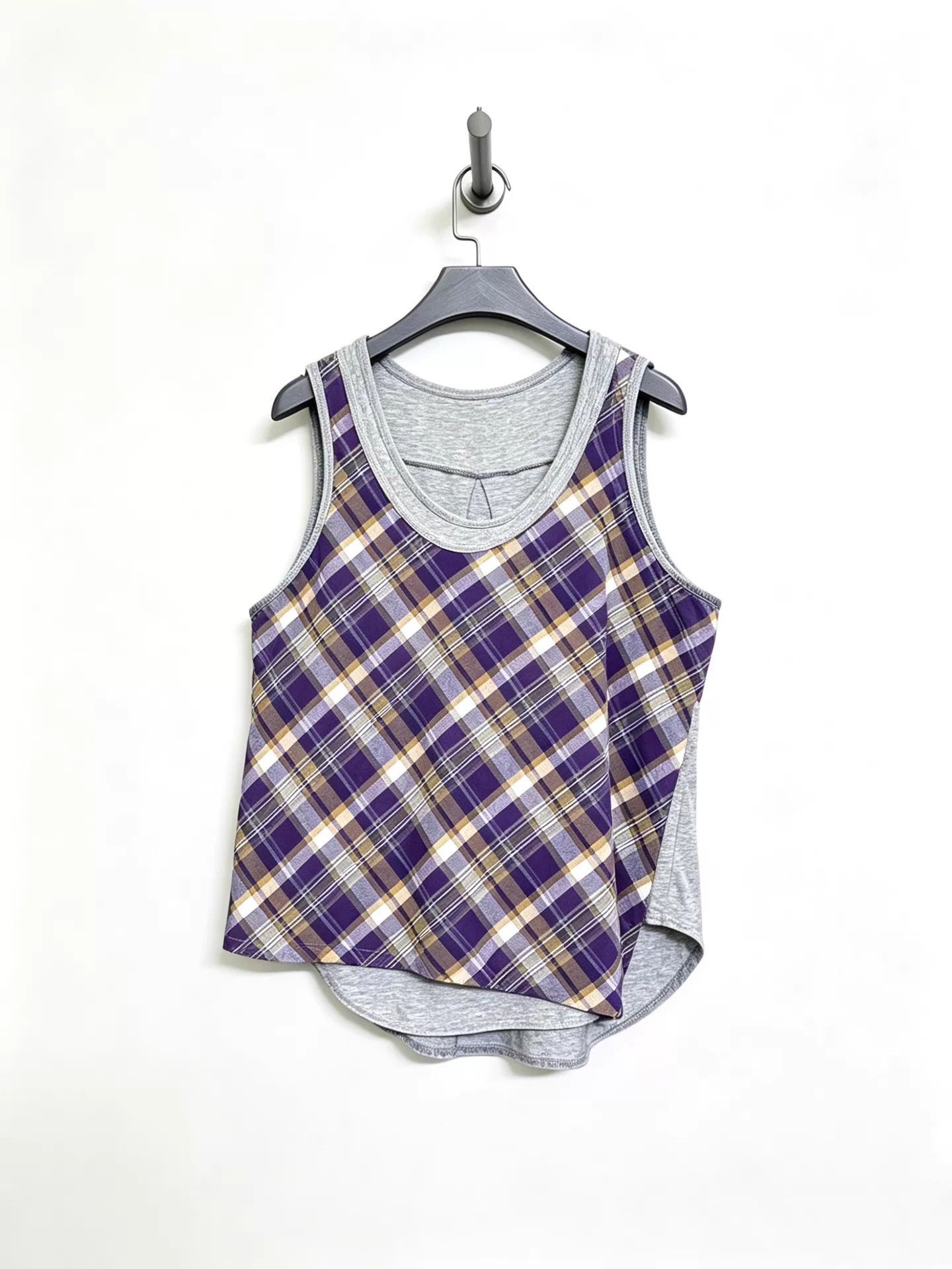 Yohji Yamamoto Yohji Yamamoto Y's 2-Layer Purple Tan Check Vest Size M / US 6-8 / IT 42-44 - 2 Thumbnail