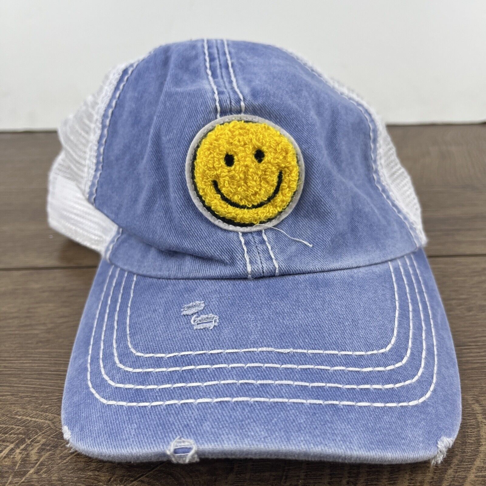 Other Smiley Face Hat Smile Hat Blue Hat Adjustable Adult Size Hat Size ONE SIZE - 1 Thumbnail