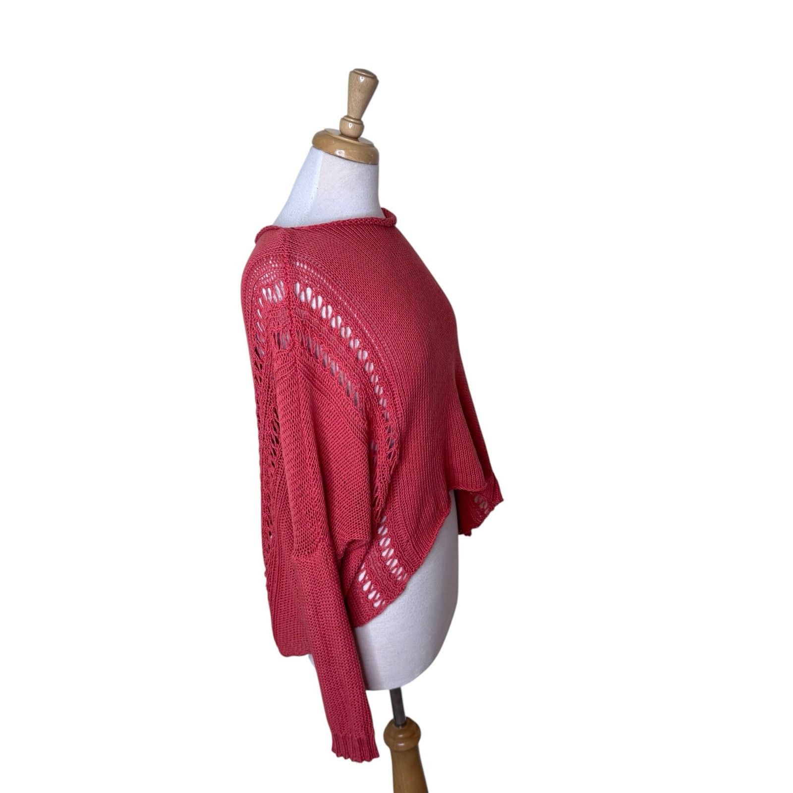 Other WOODEN SHIPS Boat Neck Open Knit Sweater Coral Orange Size S / US 4 / IT 40 - 4 Thumbnail
