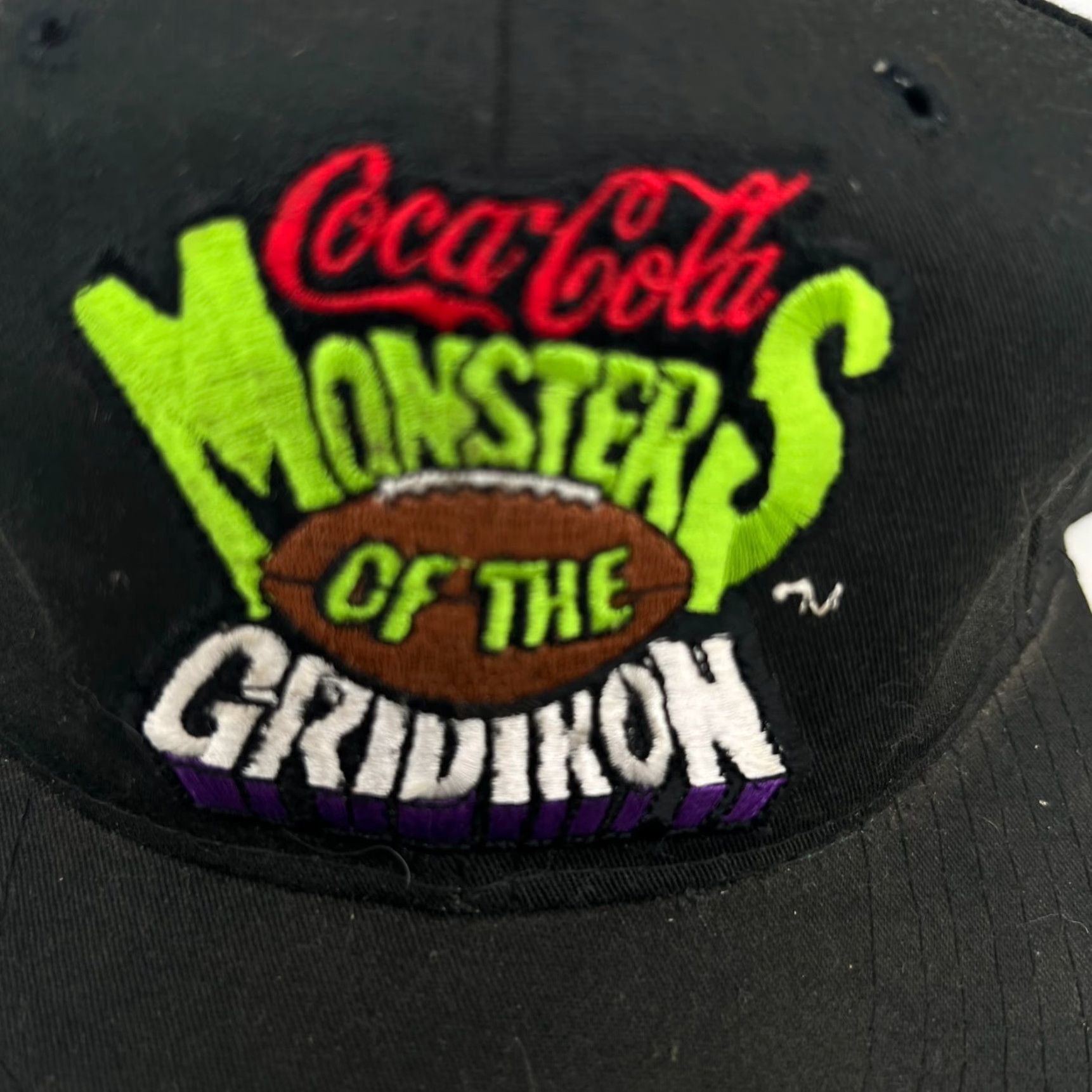 Starter VINTAGE Starter Coca-Cola Monsters of the Grid Iron Snap Back Cap Men One Size Black Figure: Bill, Blue Graphic 90s Sports Accessories Size ONE SIZE - 2 Thumbnail