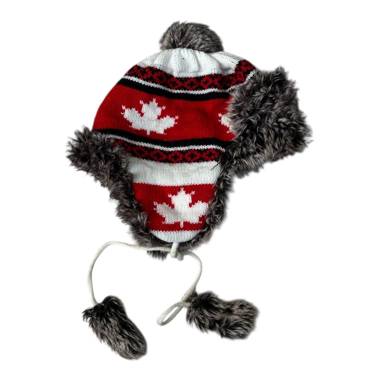 Vintage Trapper Hat Fleece Maple Fair Knit Beanie Hat Earflaps Cat Size ONE SIZE - 2 Thumbnail