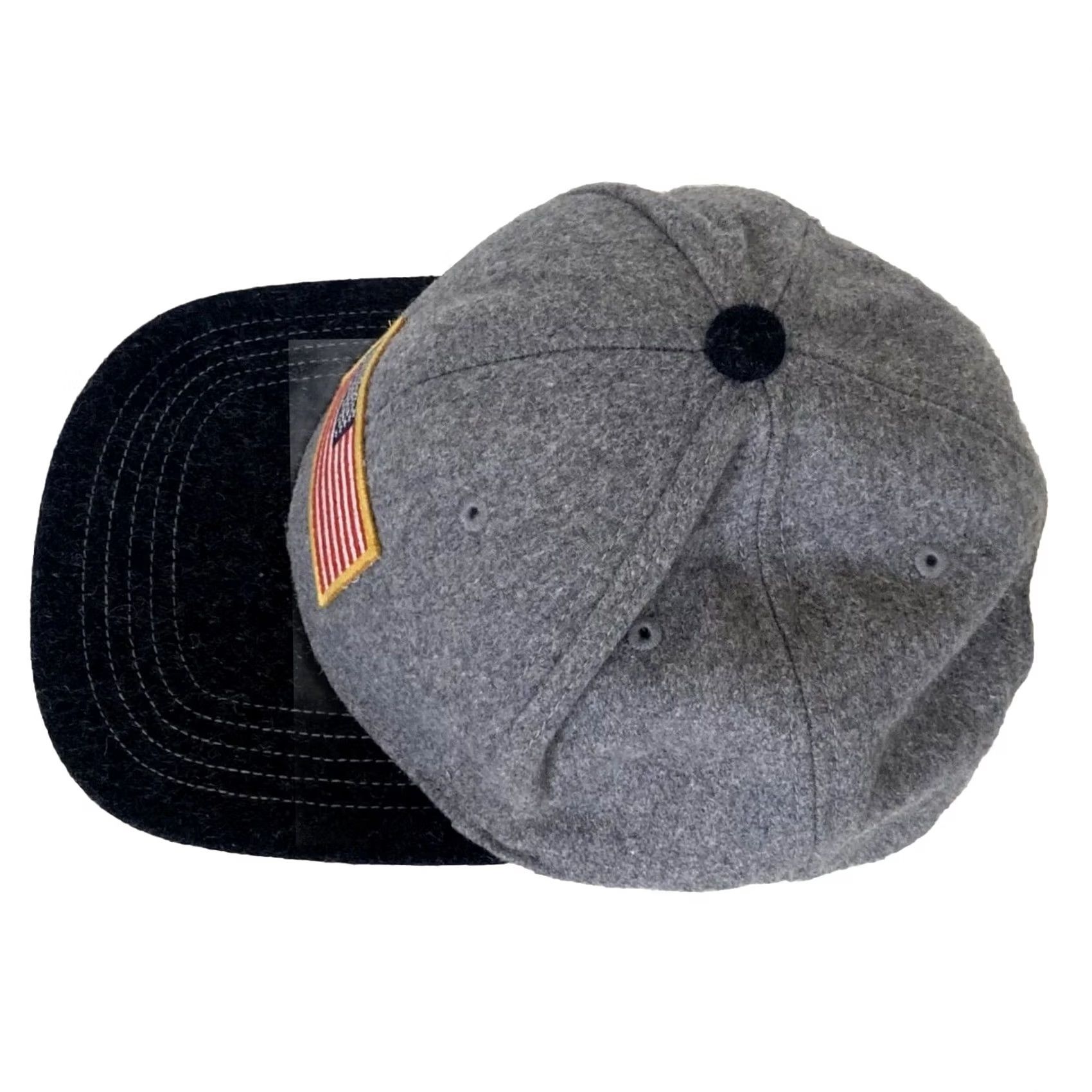 American Eagle Outfitters VINTAGE American Eagle Outfitters Hat Wool Blend Gray Black US Flag Snapback OS Adjustable Men Flat Bill Hat Size ONE SIZE - 4 Thumbnail