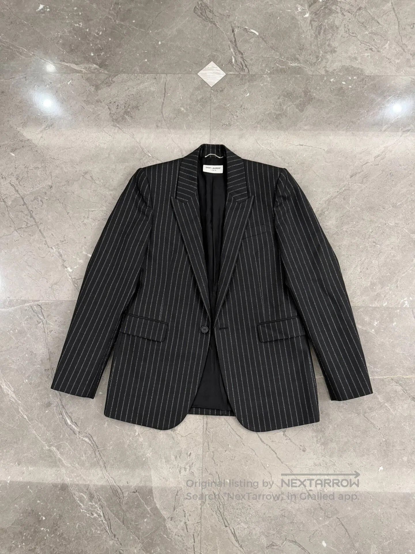 Saint Laurent Paris Saint Laurent Classic Silver Stripe Suit. Size US S / EU 44-46 / 1 - 5 Thumbnail