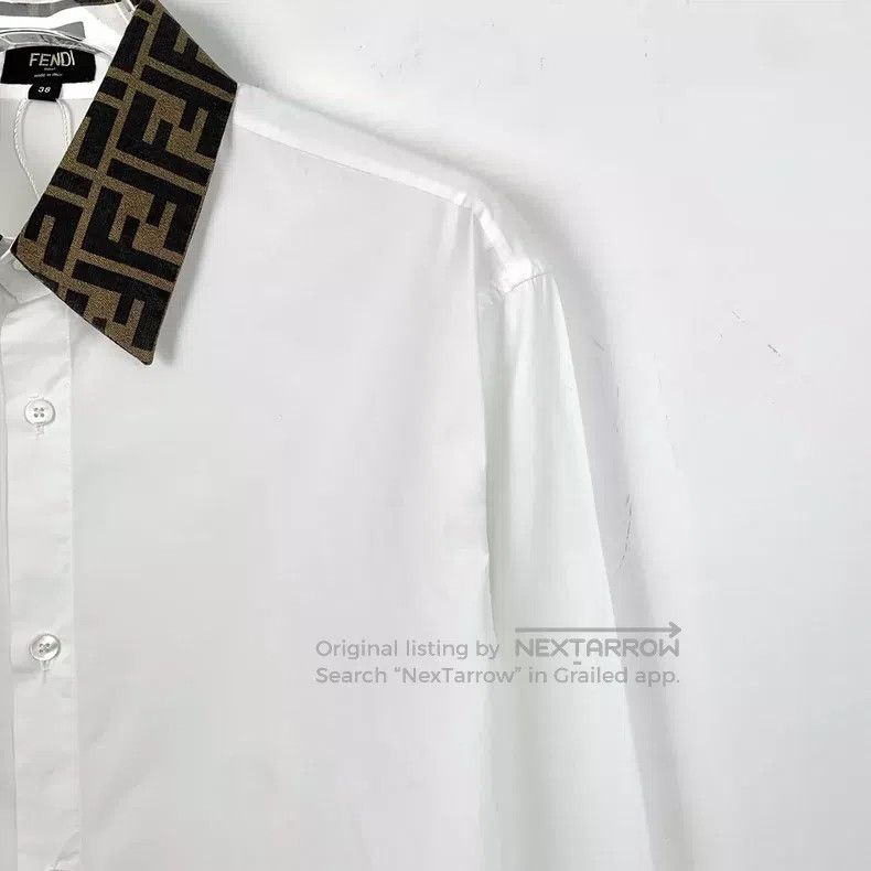 Fendi Fendi size 38 White Collar Monogram Cotton Lapel Single Bre Size US S / EU 44-46 / 1 - 3 Thumbnail