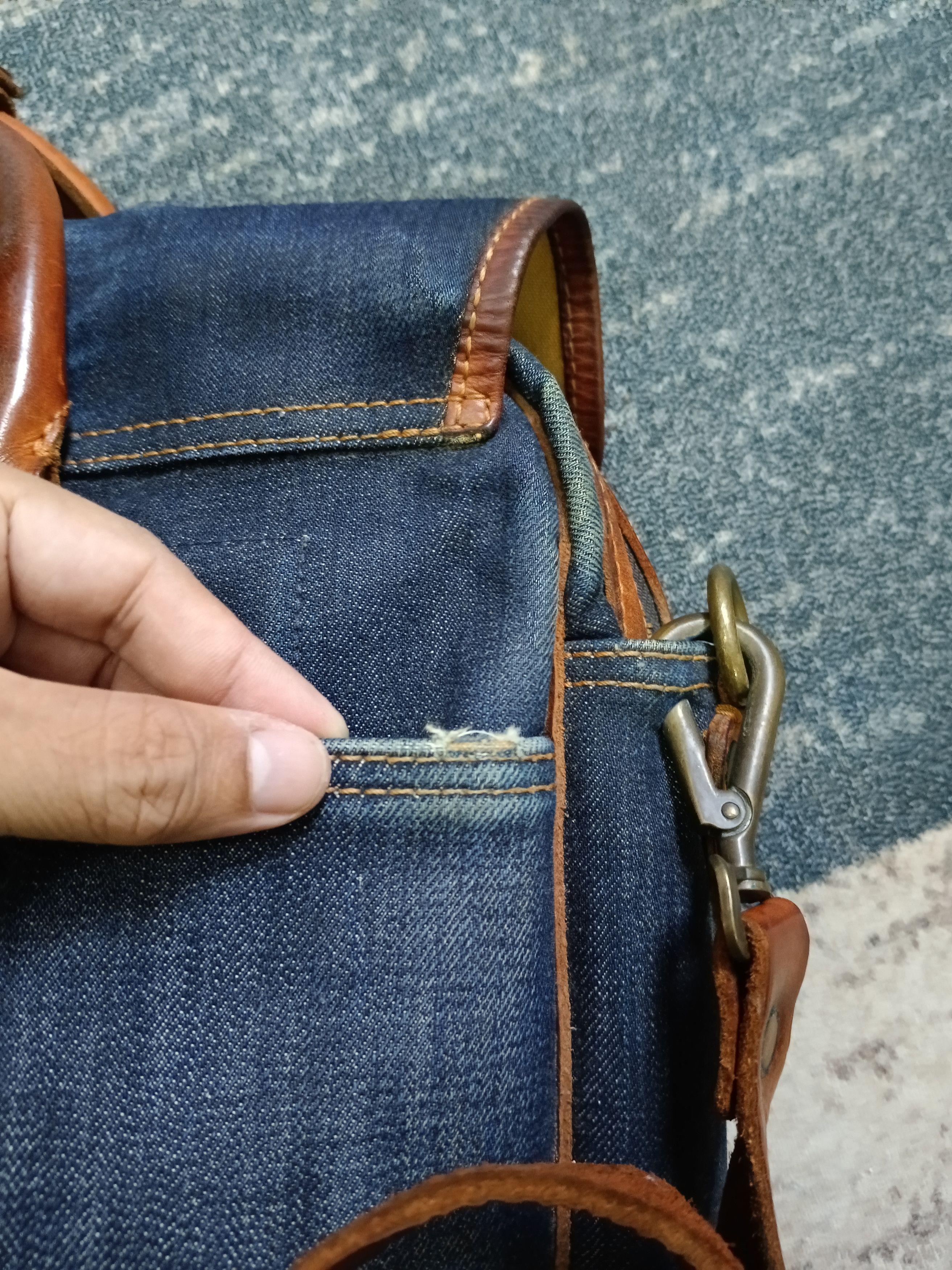 RRL Ralph Lauren DOUBLE RL RALPH LAUREN CANVAS DENIM BRIEFCASE Size ONE SIZE - 7 Thumbnail