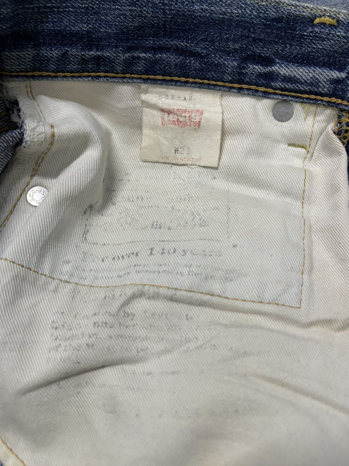Levi's Vintage 90s Levis 502 Big E Selvedge Distressed Grunge Jeans Size US 29 - 23 Thumbnail