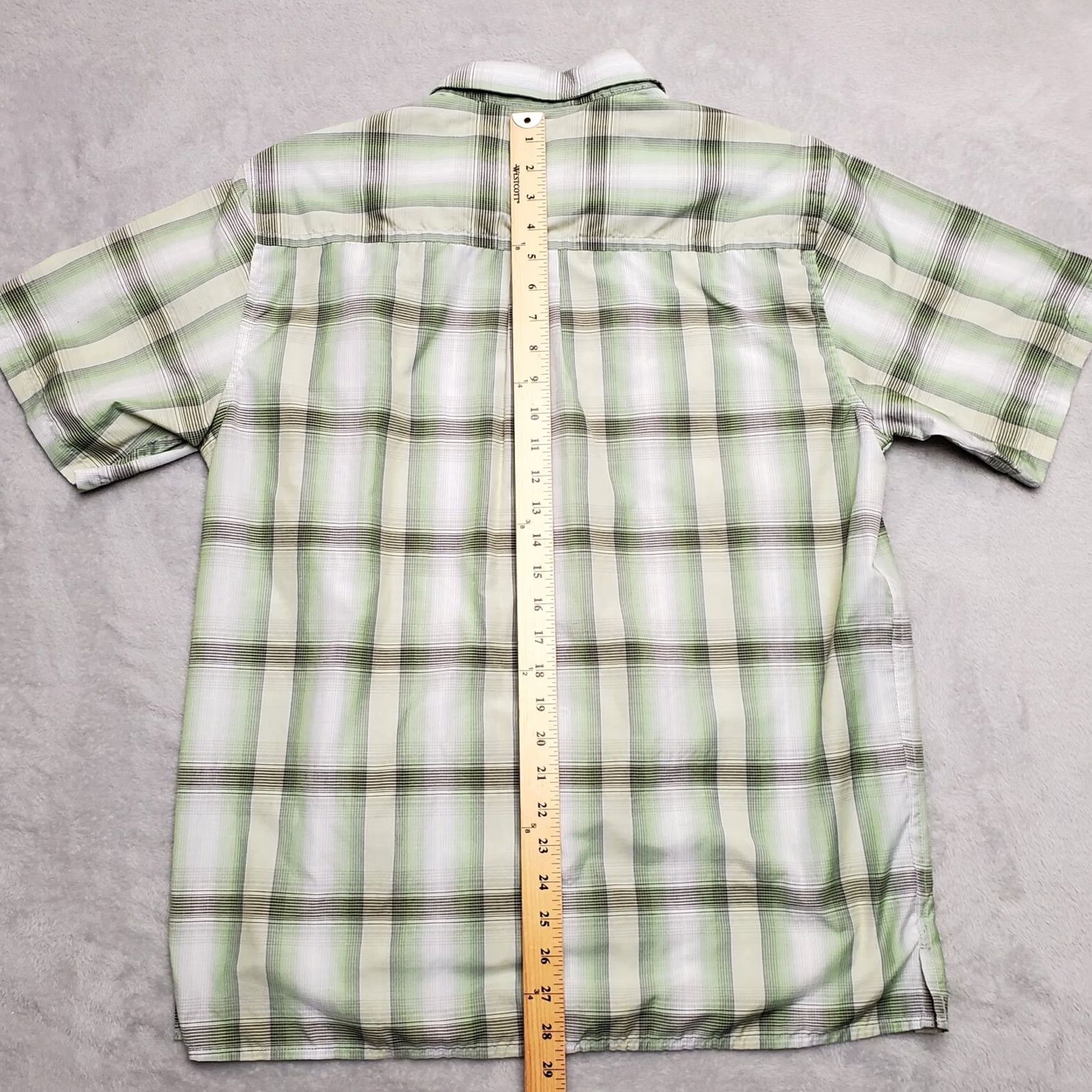 Prana prAna Shirt Men L Green Plaid Pearl Snap Short Sleeve Western Outdoor Cowboy Shirt Size US L / EU 52-54 / 3 - 7 Thumbnail