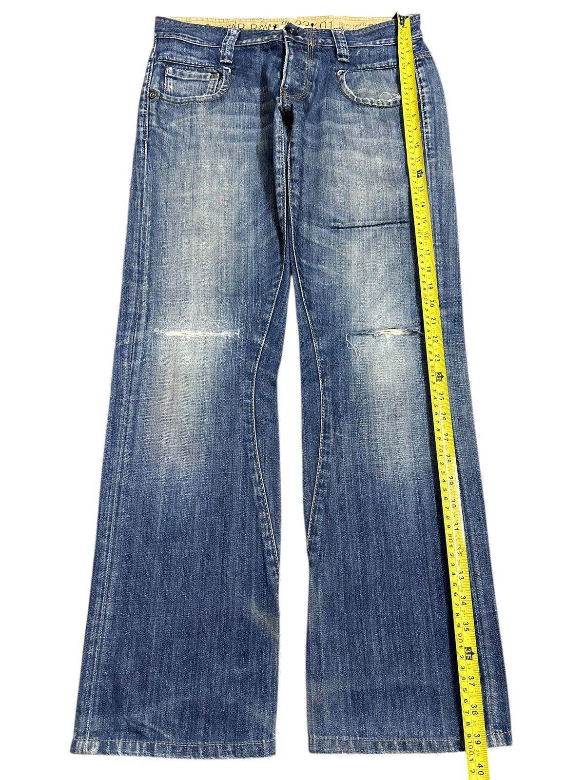 G-Star Vintage Japanese G Star Raw Blue Wash Distress Loose Jeans Size US 32 / EU 48 - 12 Thumbnail