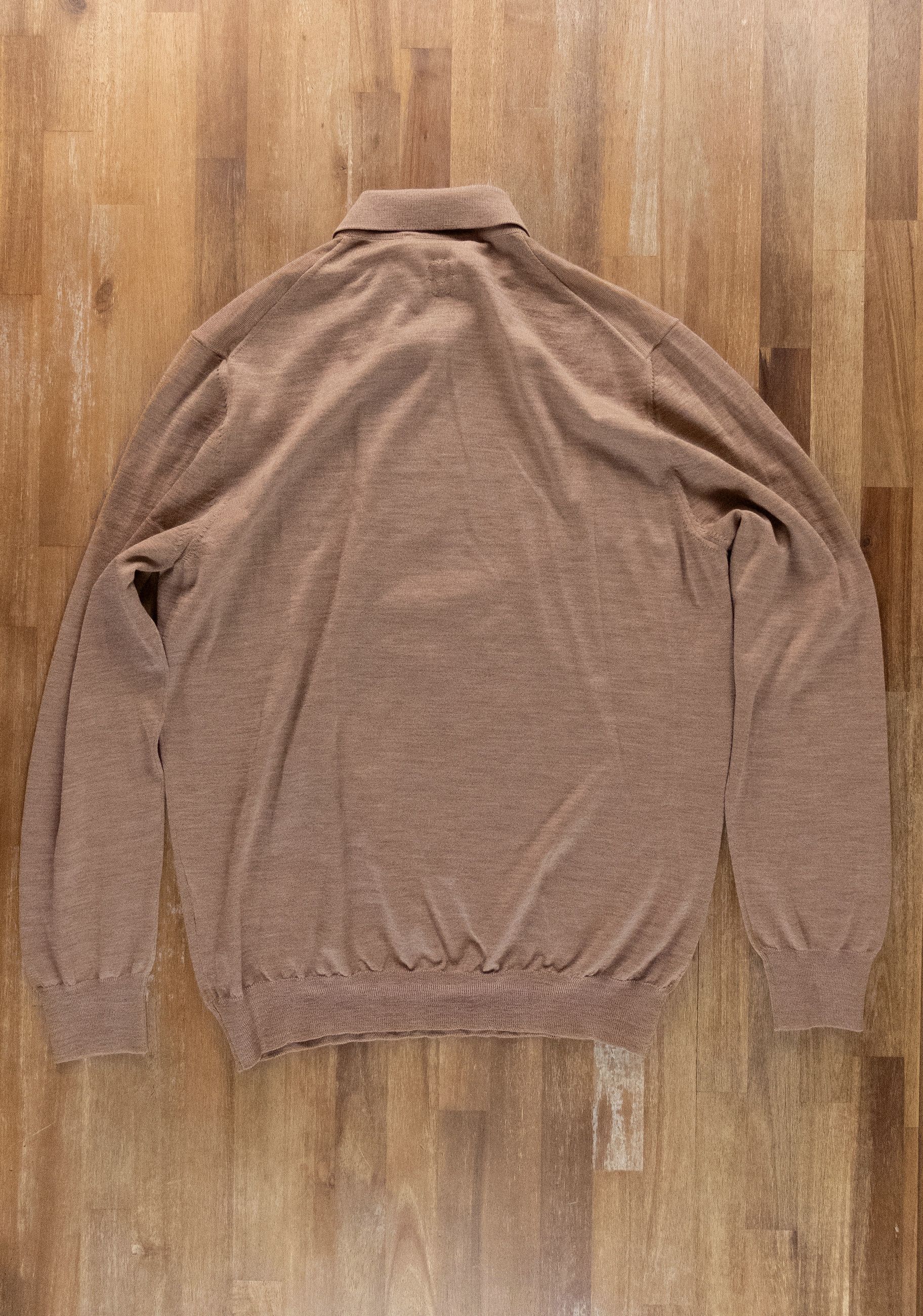 Lardini LARDINI tobacco brown wool polo sweater 54 / XXL Italy Size US XXL / EU 58 / 5 - 10 Thumbnail