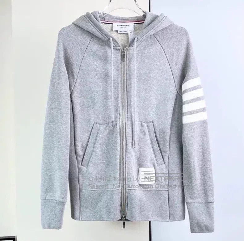 Thom Browne Thom Browne Gray Hooded Sweatshirt Jacket Size US S / EU 44-46 / 1 - 1 Thumbnail