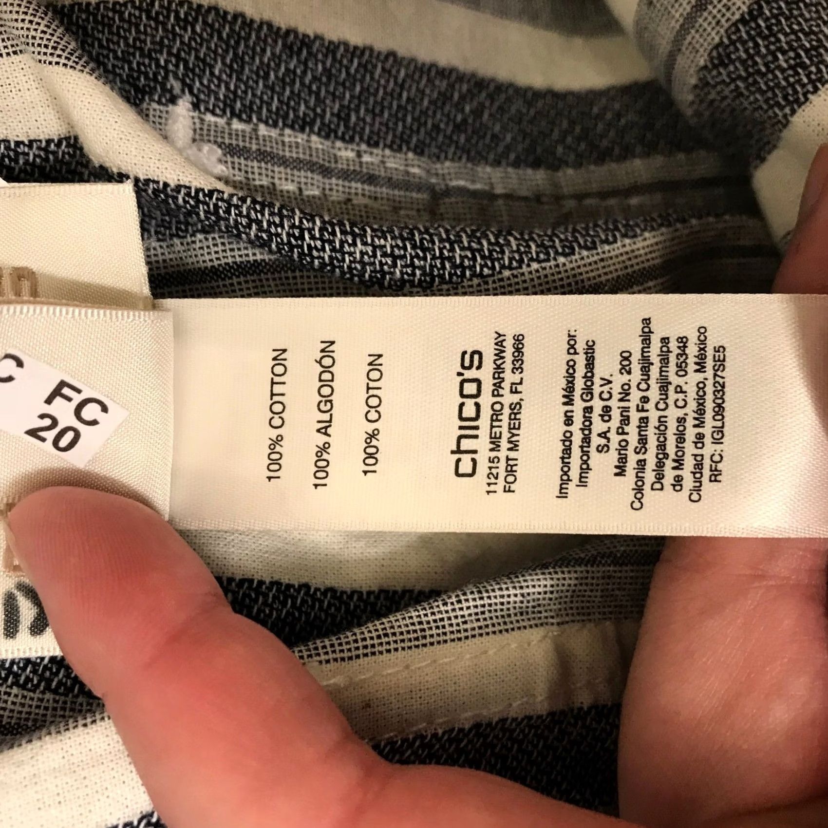 Vintage Chicos Cotton Pants Relaxed Fit Wide Leg Striped Blue White Size 1.5 Regular Womens Size 30" / US 8 / IT 44 - 8 Thumbnail