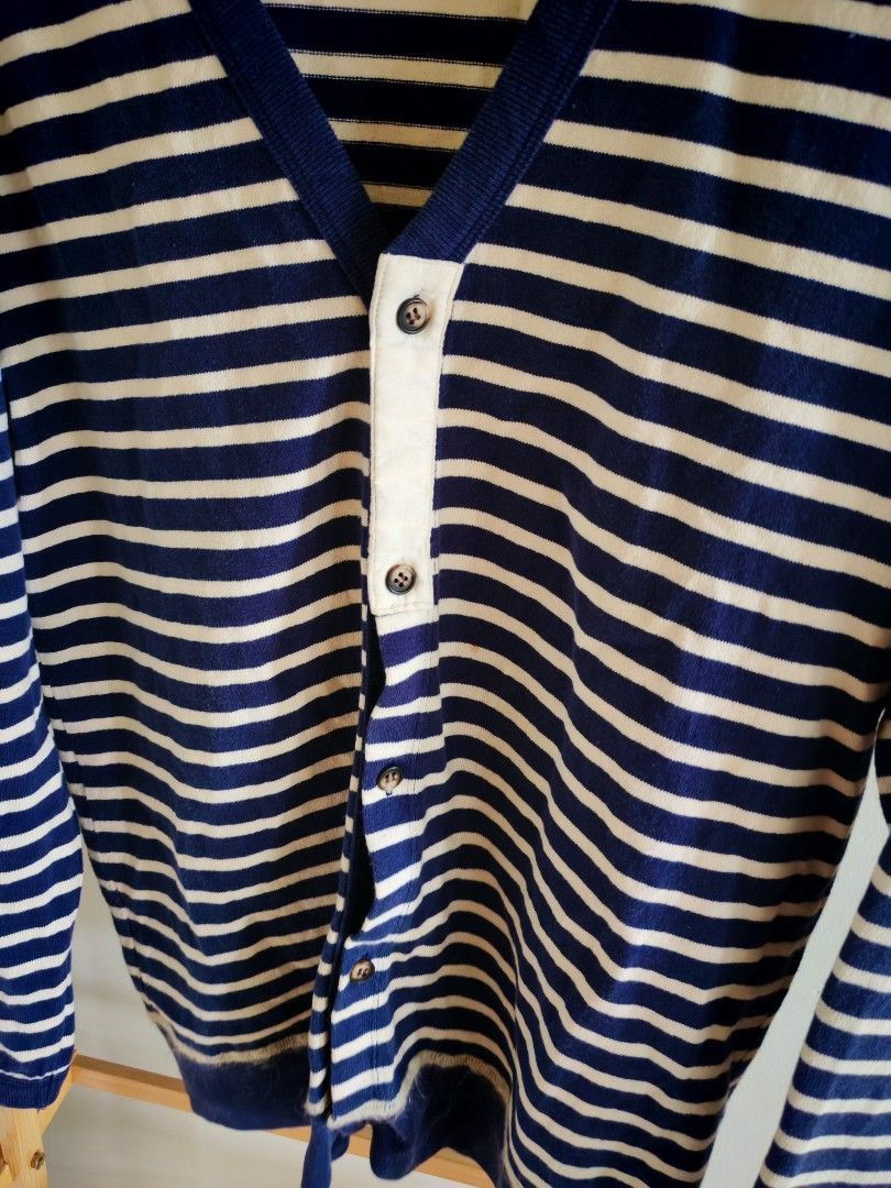 Frapbois FRAPBOIS Navy Stripe V-Neck Cardigan Issey Adjacent Size 1 Size US S / EU 44-46 / 1 - 3 Thumbnail
