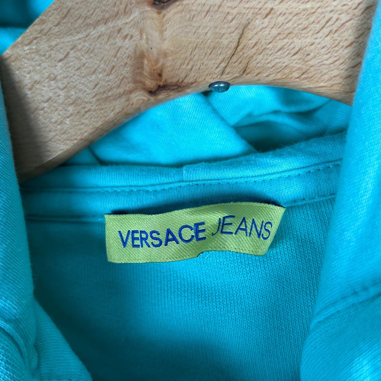 Designer × Versace × Versace Jeans Couture Versace Jeans mint hoodie crop top big logo print spellout Size XS / US 0-2 / IT 36-38 - 5 Thumbnail