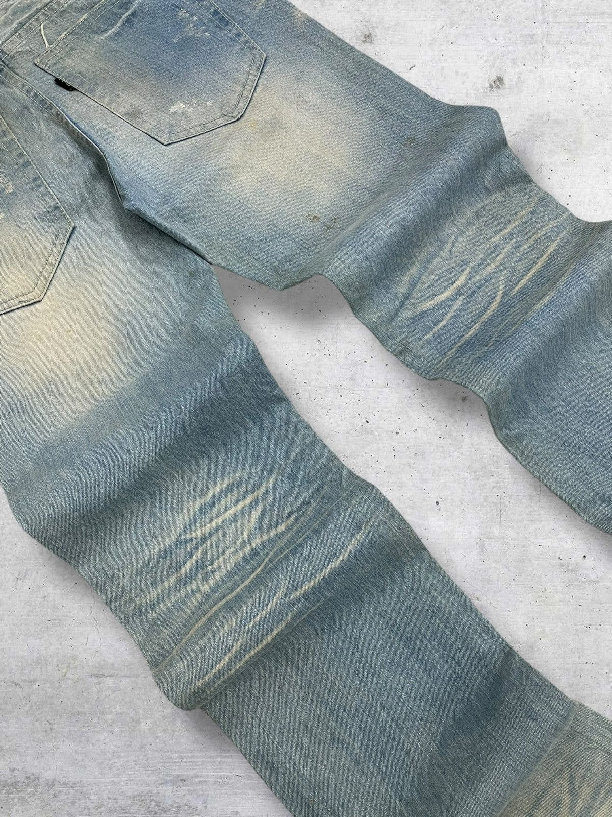 If Six Was Nine VINTAGE DAISY 90S JAPAN DESIGNER BORO PATCHWORK RIPPED DENIM Size US 31 - 14 Thumbnail