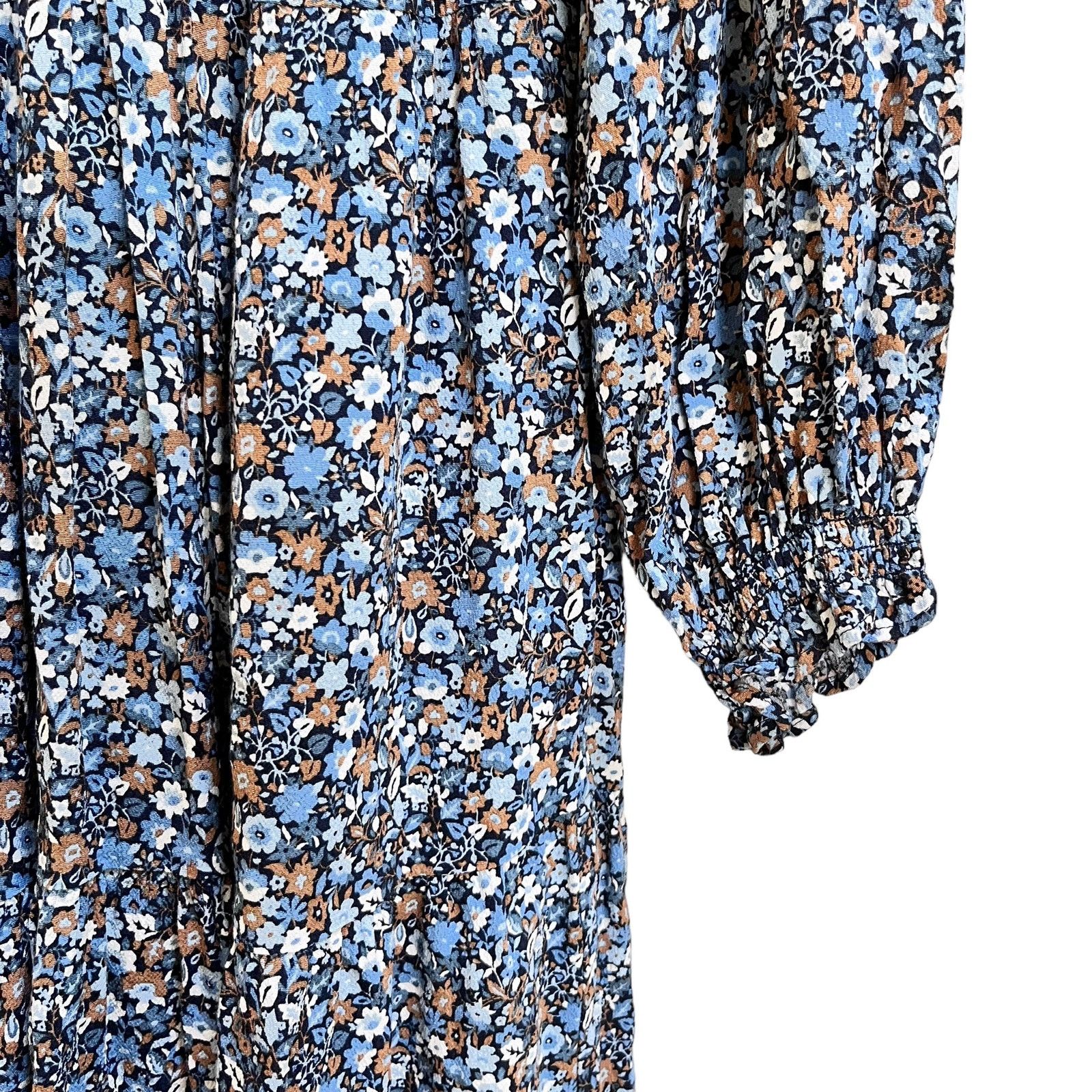 Boden Boden Ditsy Floral Smocked Yoke Blue Mini Dress size 4L Size S / US 4 / IT 40 - 9 Thumbnail