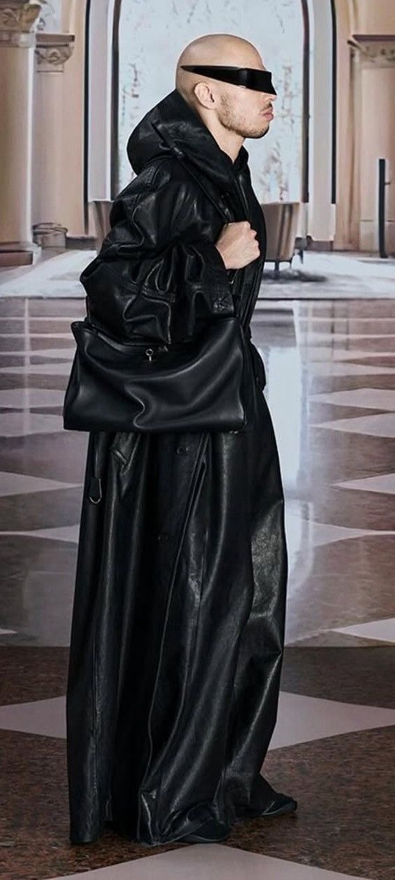 Balenciaga 🔥GRAIL🔥RUNWAY Leather Hooded Raglan Coat Jacket Size US S / EU 44-46 / 1 - 4 Thumbnail