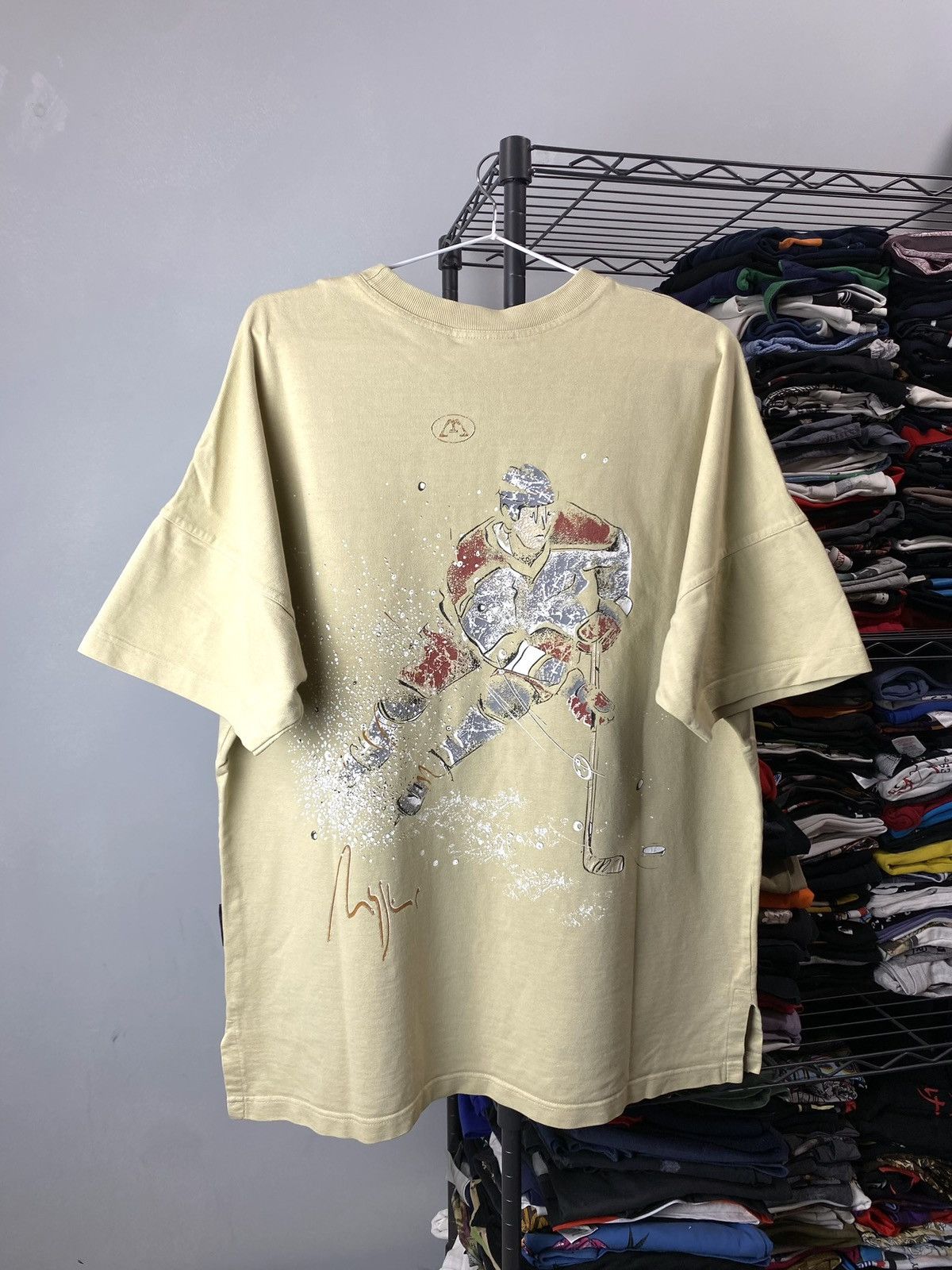 Vintage Rare Vintage 1990’s Mystic Hockey Player T Shirt Japanese Size US L / EU 52-54 / 3 - 1 Thumbnail