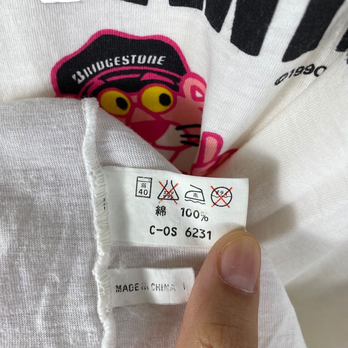 Vintage Vintage 90's PINK PANTHER Bridgestone Promo Tee Shirt Size US M / EU 48-50 / 2 - 7 Thumbnail