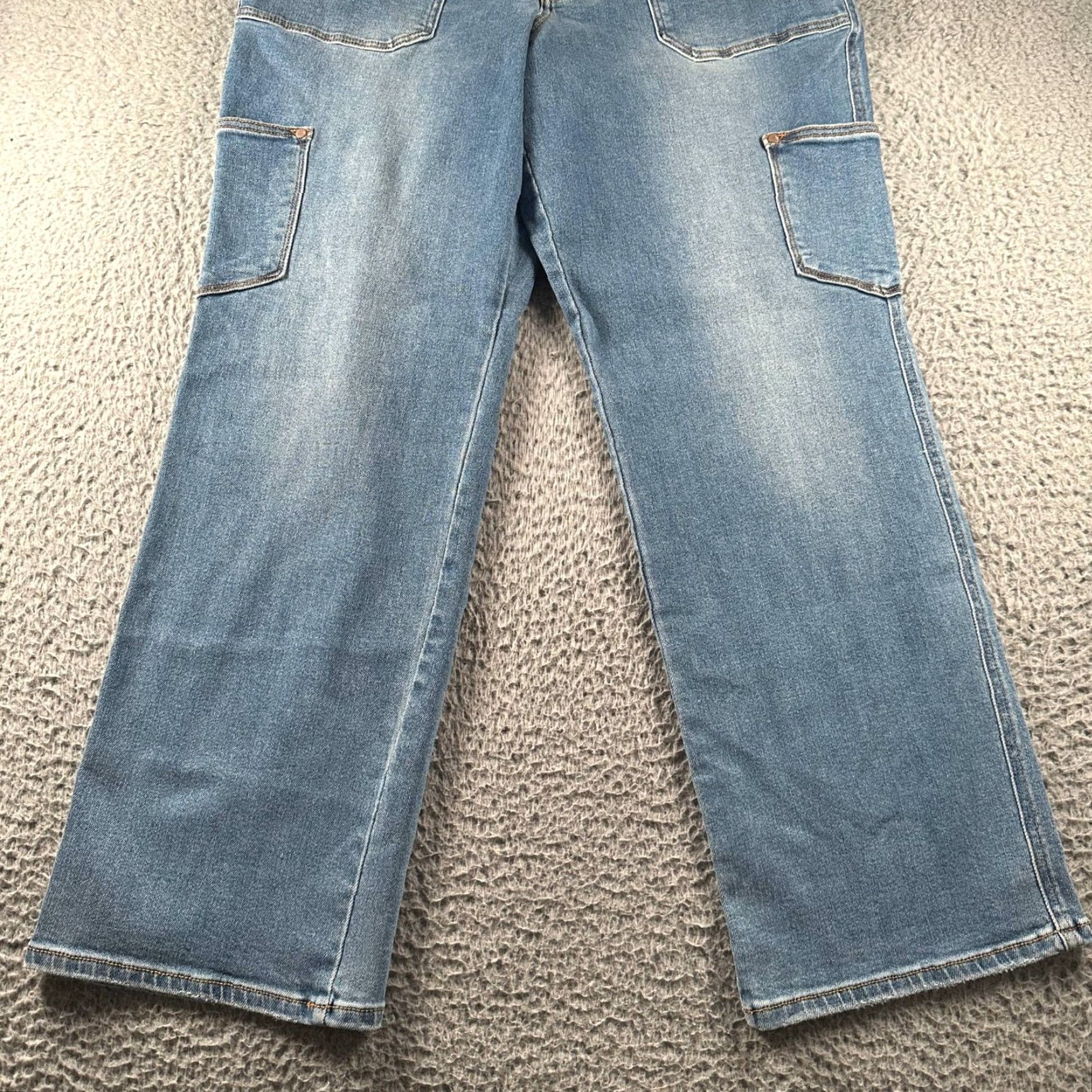 Vintage Judy Blue Jeans Womens 16W 90s Straight High Waist Cargo Light Blue NWT Size 38" / US 16 / IT 52 - 3 Thumbnail