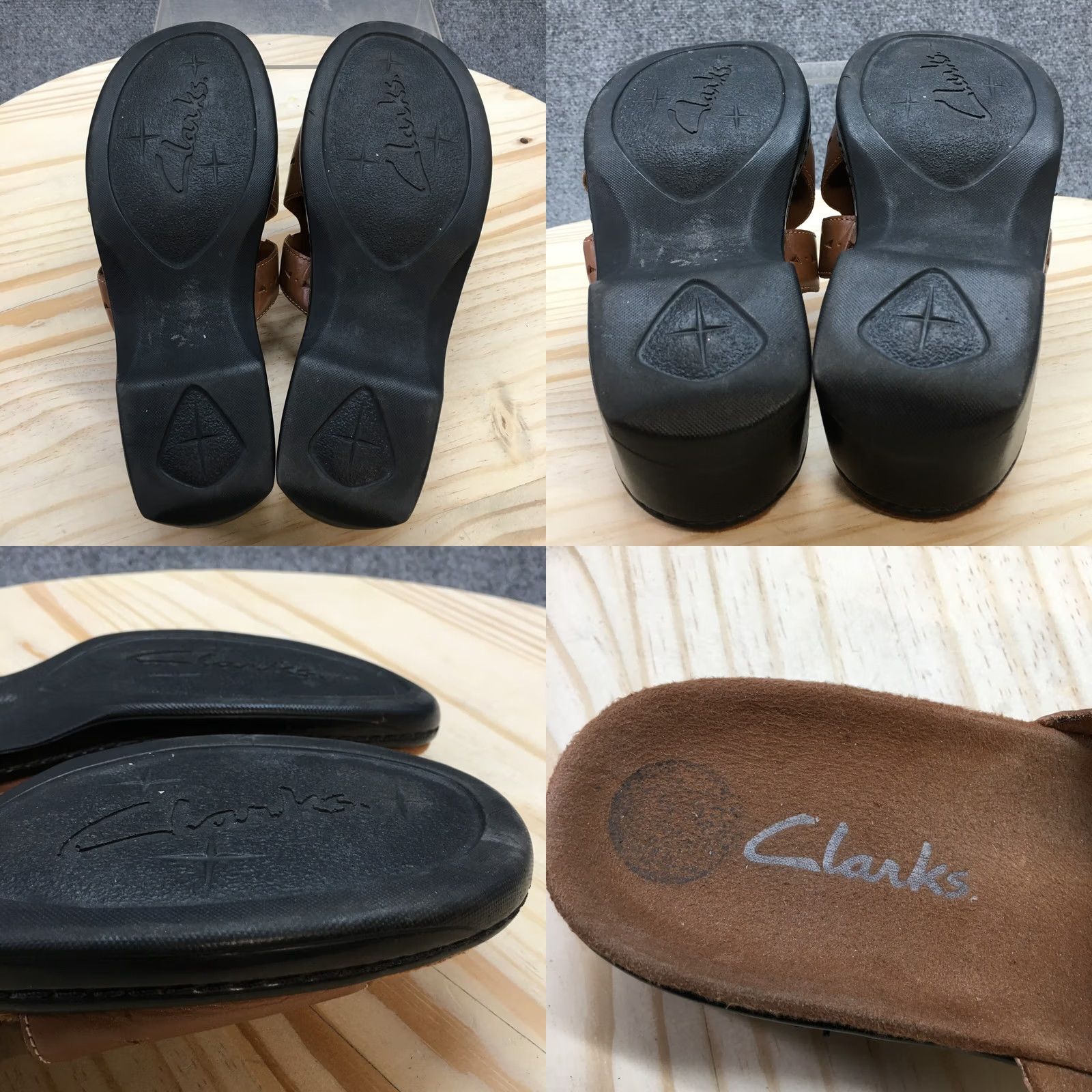 Clarks Clarks Sandals Womens 10 M Open Toe Slide Heels Comfort Brown Leather Slip On Size US 10 / IT 40 - 8 Thumbnail