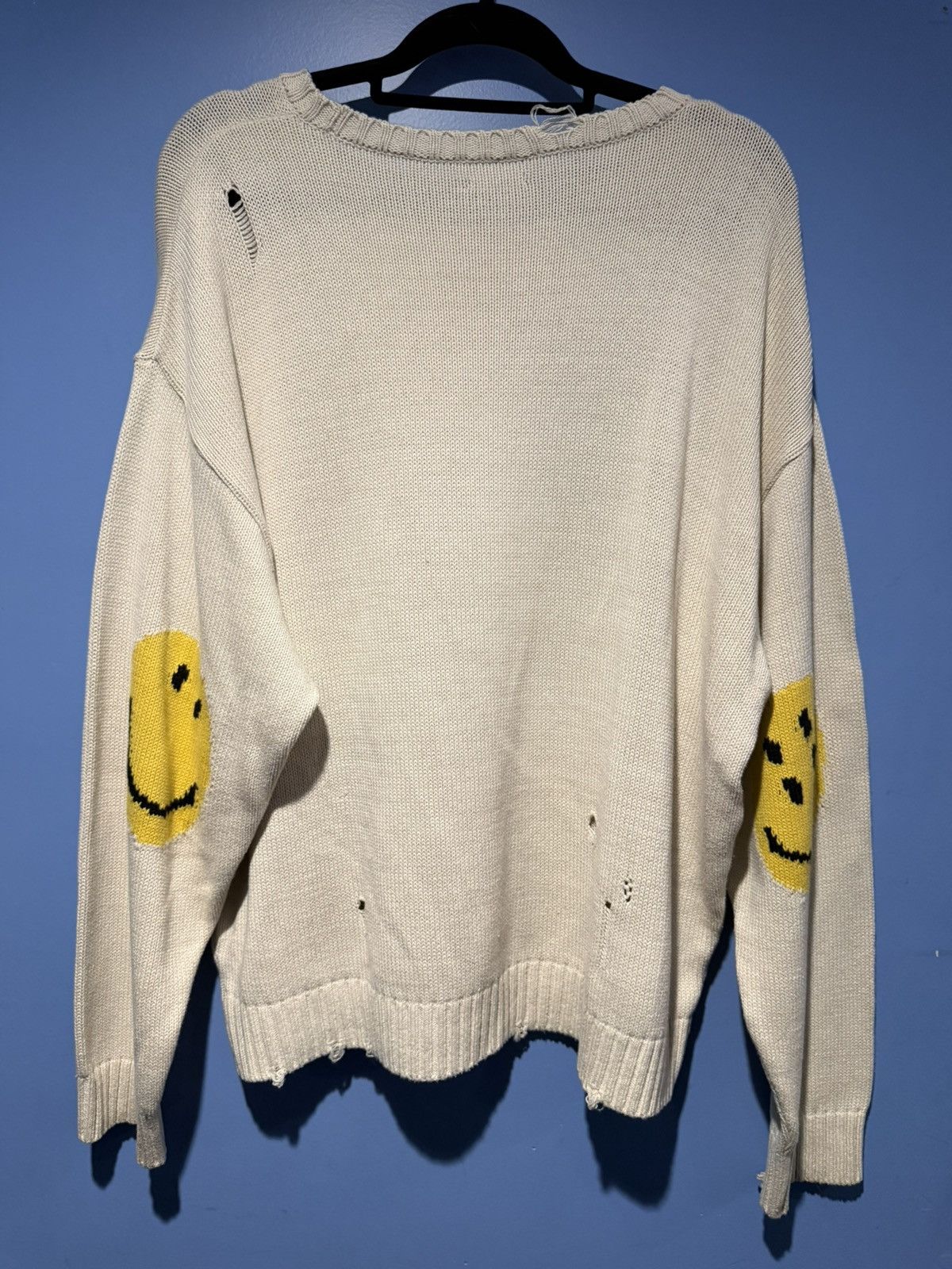 Kapital KAPITAL 5G Cotton Knit SMILIE Patch Crew Sweater Ecru SIZE L Size US L / EU 52-54 / 3 - 2 Thumbnail