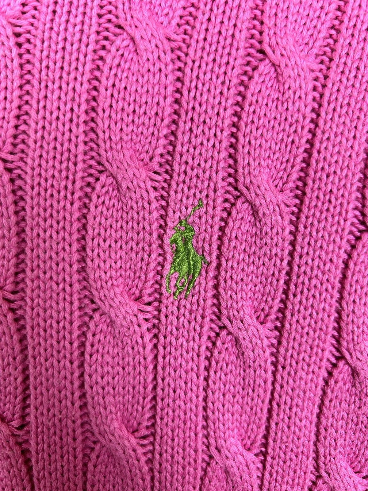 Polo Ralph Lauren Vintage Polo Ralph Lauren Cable Knit Pink Sweater Cotton L Size L / US 10 / IT 46 - 3 Thumbnail