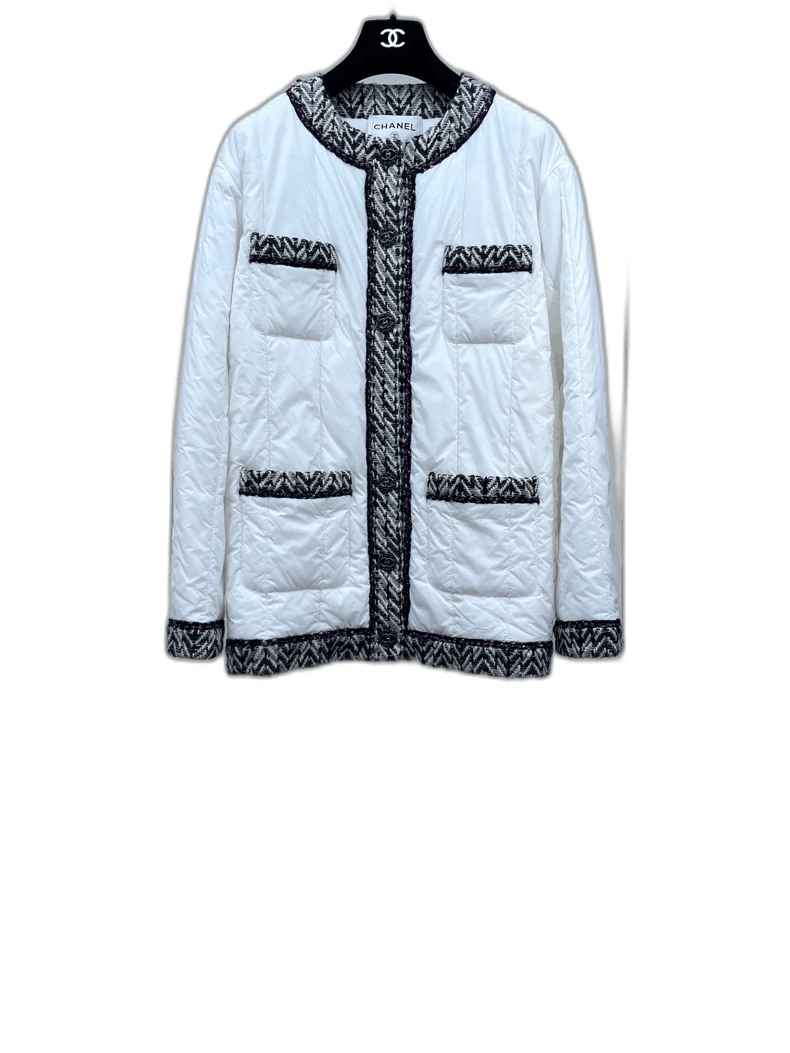 Chanel Chanel White Cotton Jacket -2505 Size US M / EU 48-50 / 2 - 1 Thumbnail