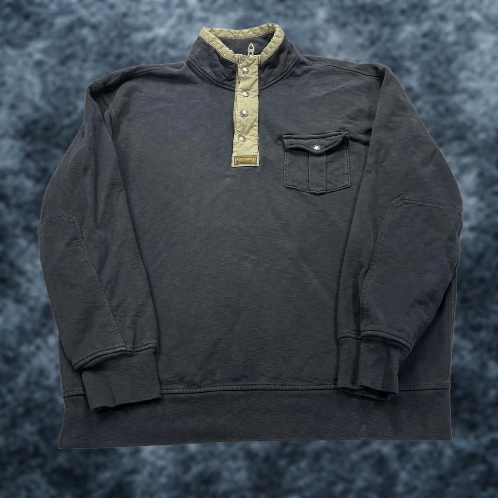 Polo Ralph Lauren VINTAGE Polo Ralph Lauren Sweatshirt Mens 2XLT Black Fleece Henley Mock Neck Pullover Size US XXL / EU 58 / 5 - 1 Thumbnail