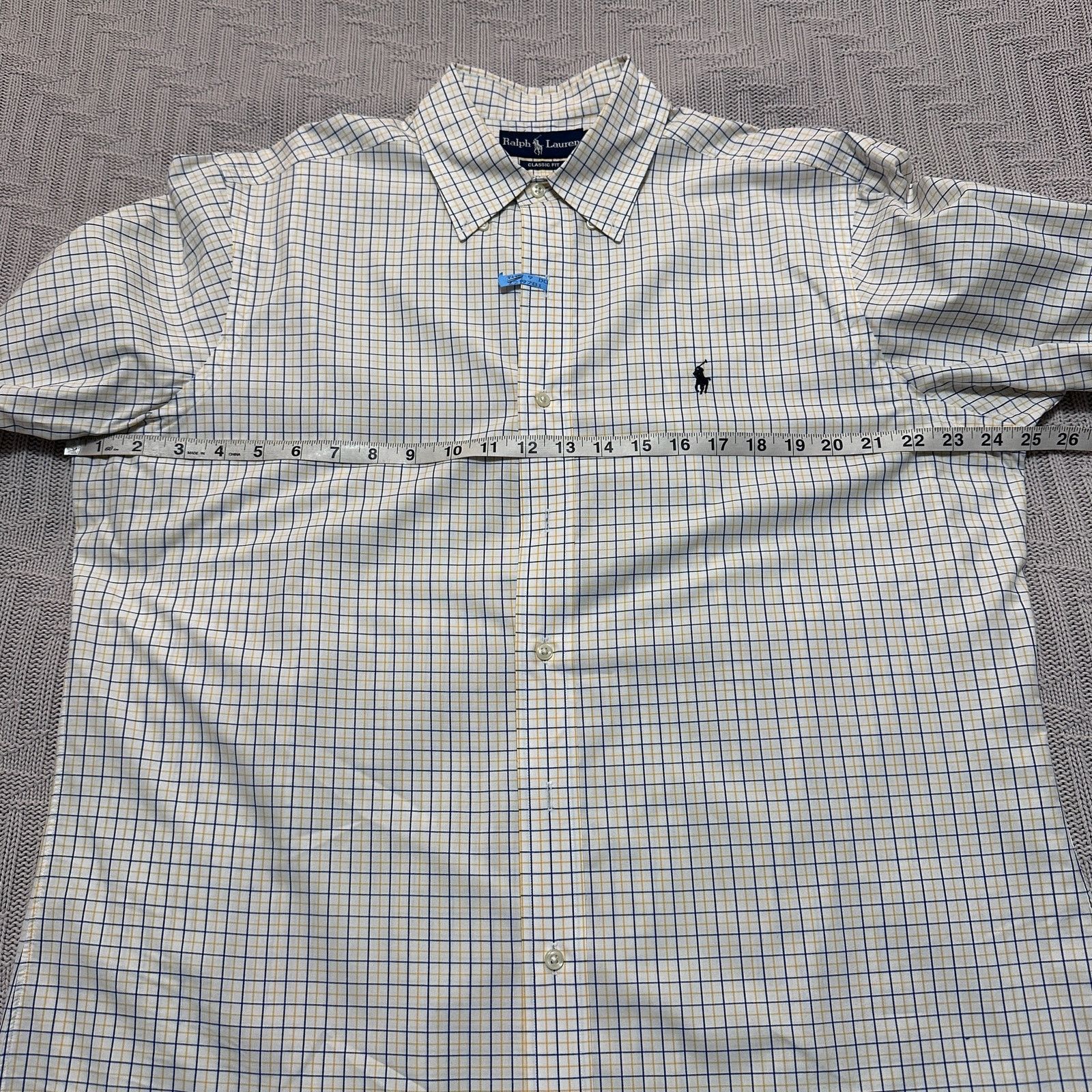 Ralph Lauren Ralph Lauren yellow and navy plaid classic fit button down Size US L / EU 52-54 / 3 - 6 Thumbnail