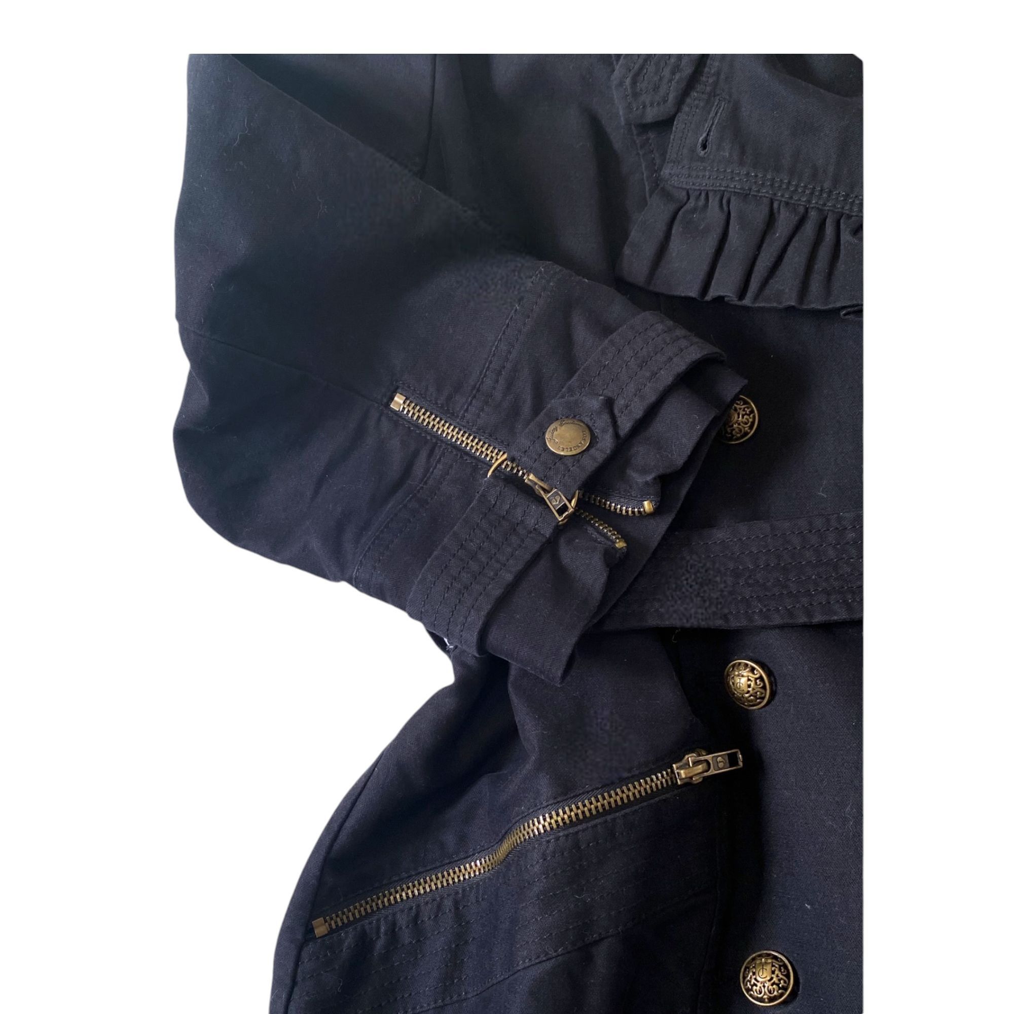 Juicy Couture Juicy Couture Ruffle Trench Coat XL Navy Belted Y2K Rare Size XL / US 12-14 / IT 48-50 - 11 Thumbnail