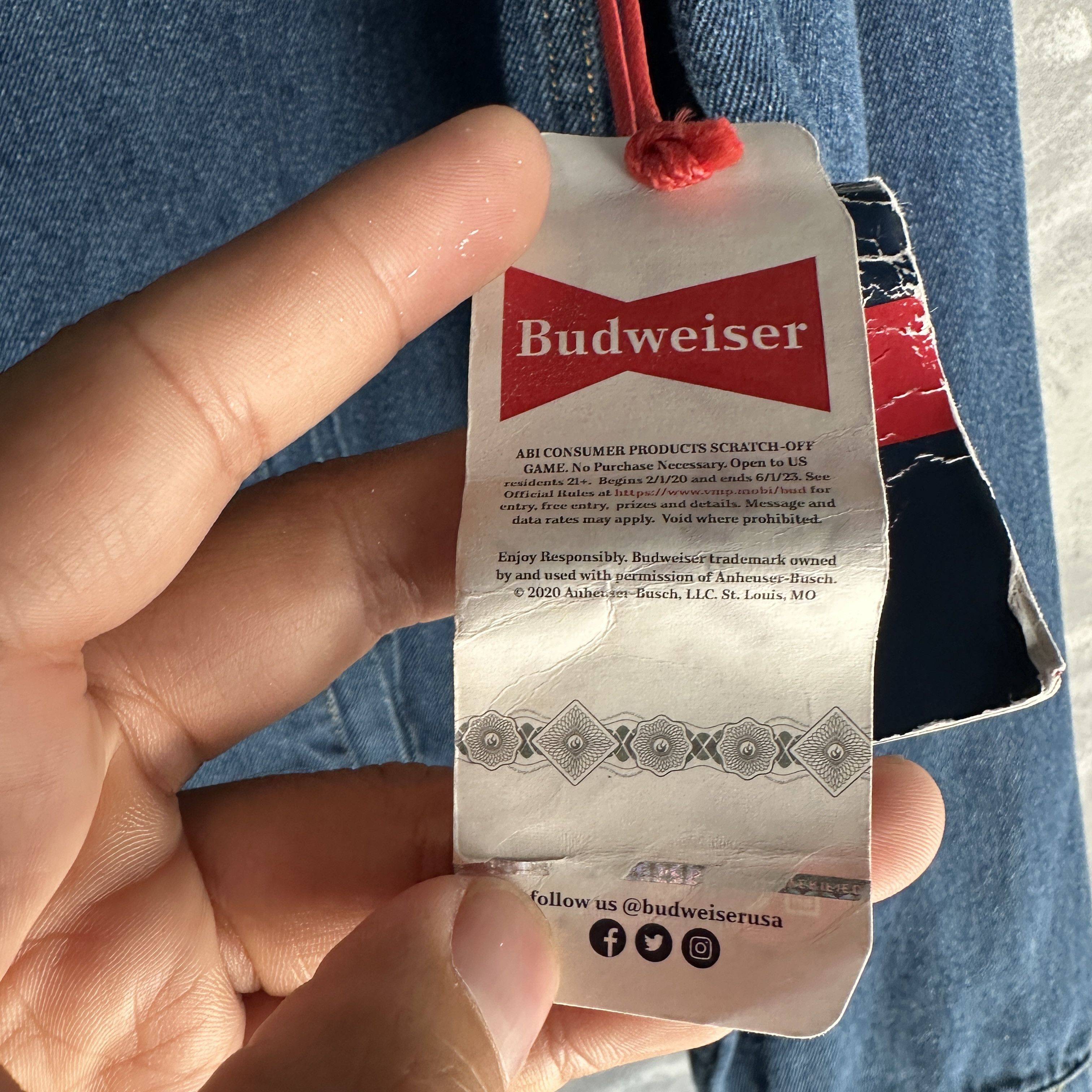 Budweiser Budweiser Bud King of Beers Denim Jacket Mens XL Blue NWT Size US XL / EU 56 / 4 - 7 Thumbnail
