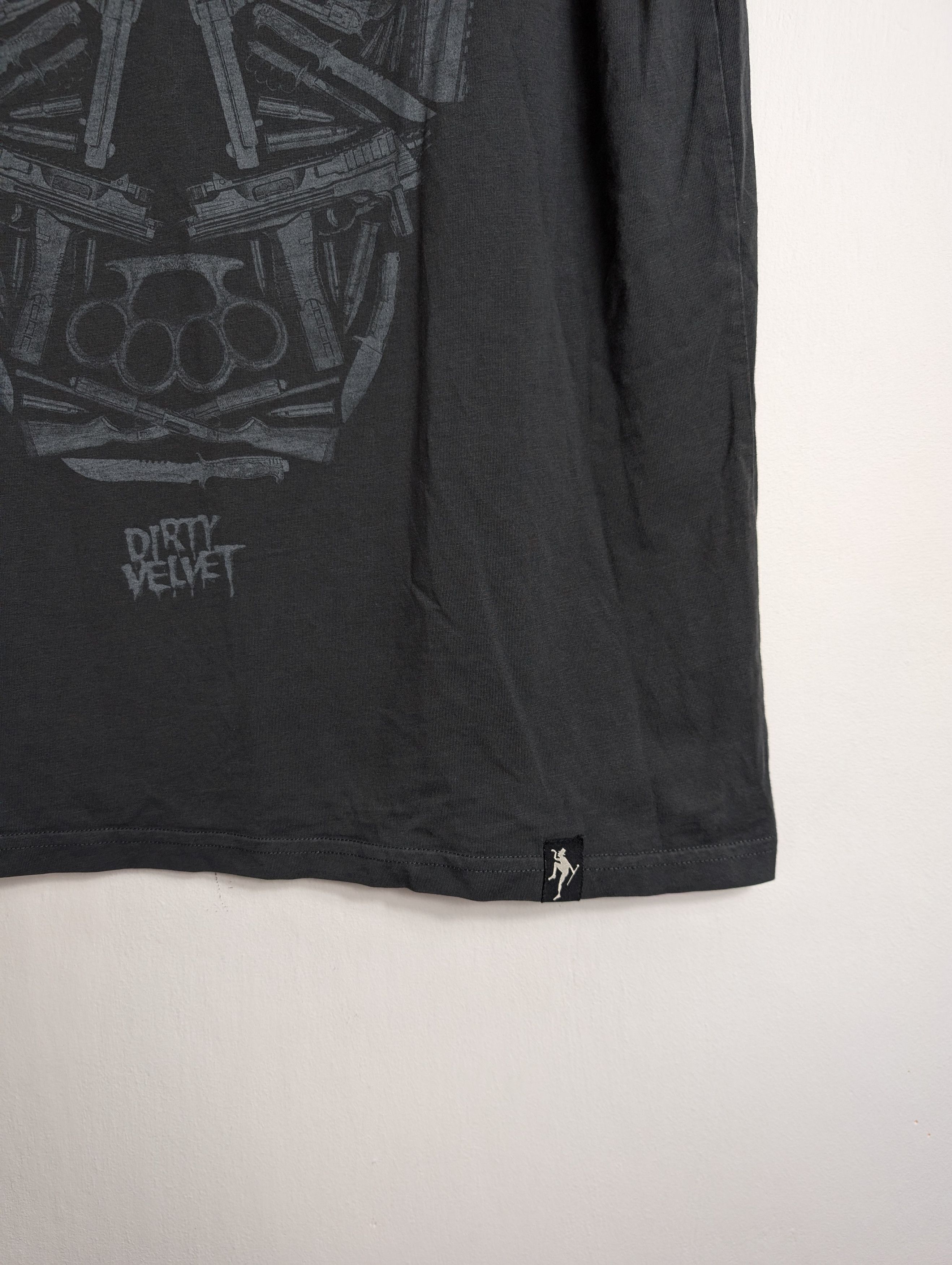 Vintage Dirty Velvet Weapons Skull T-shirt Organic Cotton Grey Size US L / EU 52-54 / 3 - 3 Thumbnail