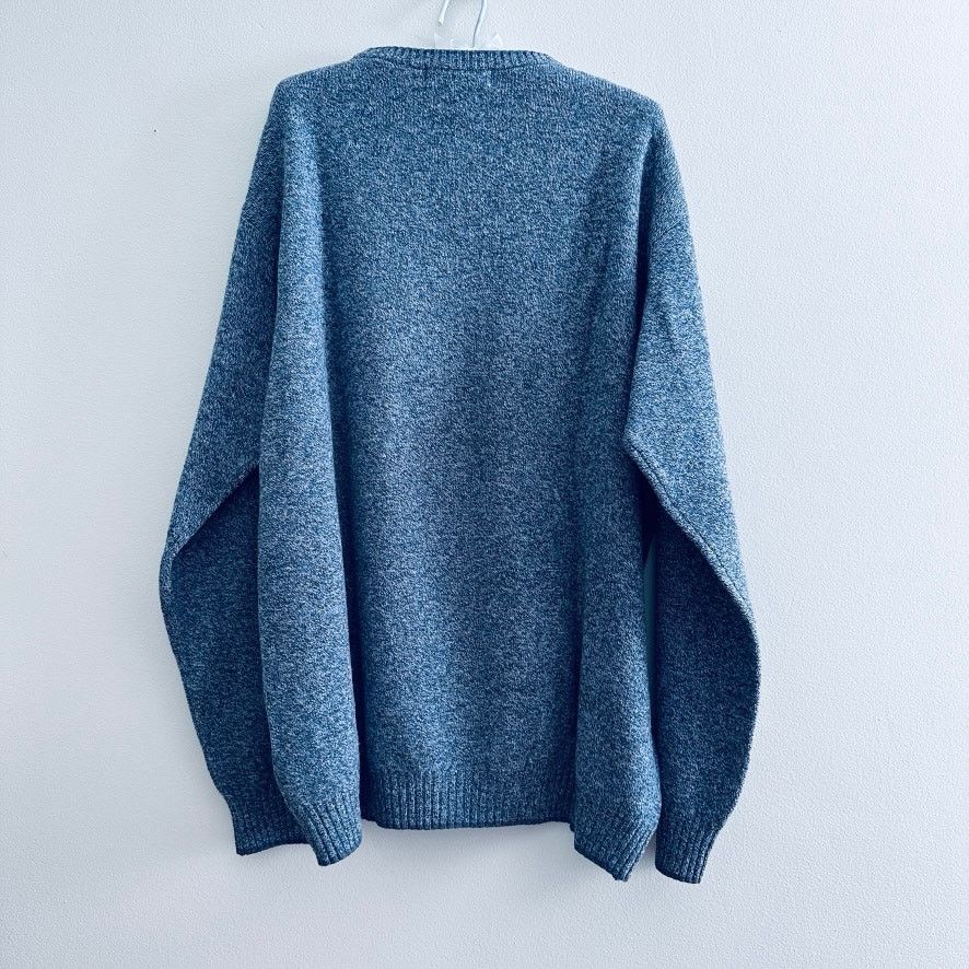 Vintage Vintage lambswool 90s blue sweater Size US L / EU 52-54 / 3 - 3 Thumbnail