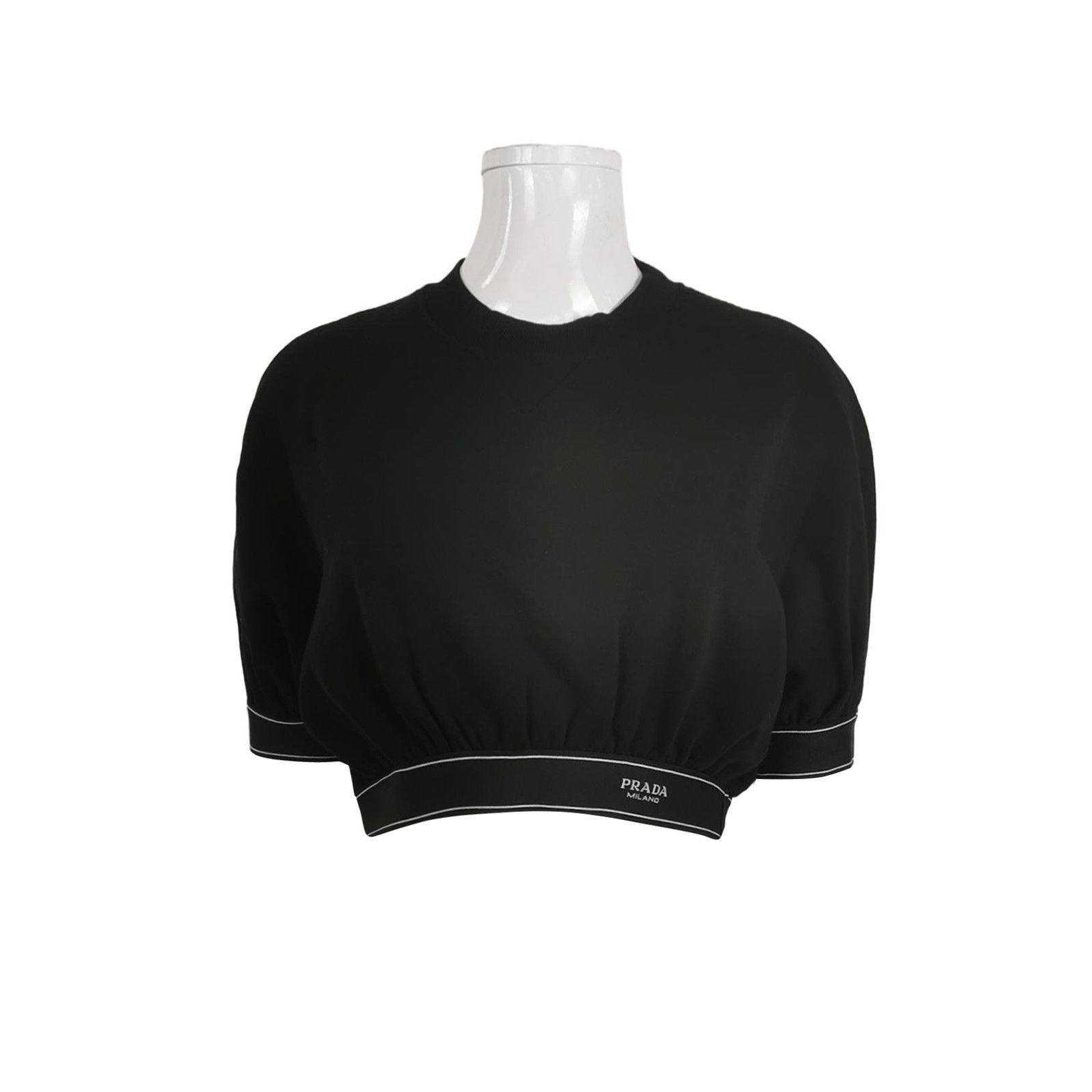 Prada Prada Logo Cotton Crew Neck Top 0089 Size XS / US 0-2 / IT 36-38 - 1 Thumbnail