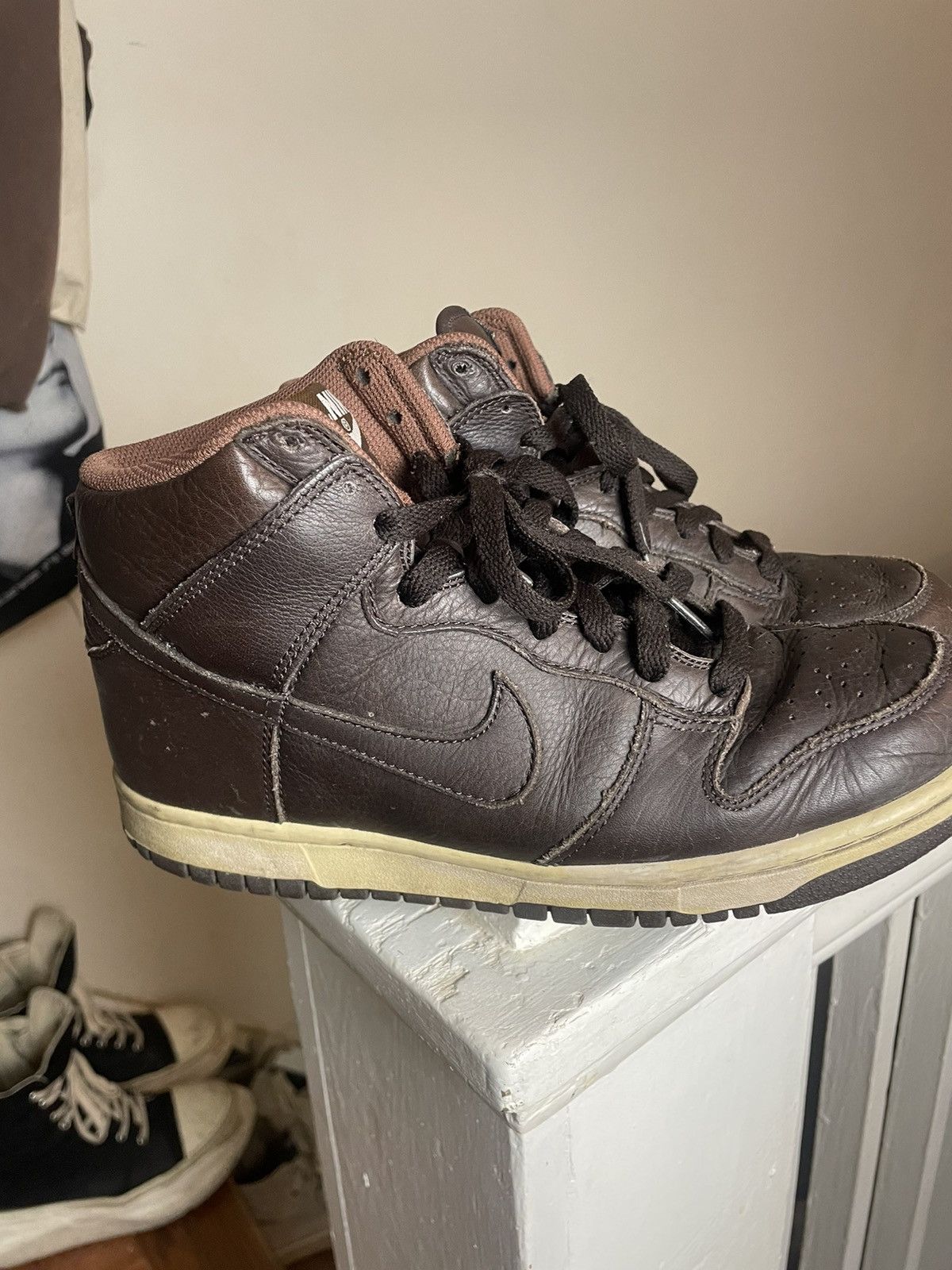 Nike Nike Dunk Hi Premium Brown Leather Sneakers Size US 8 / EU 41 - 2 Thumbnail