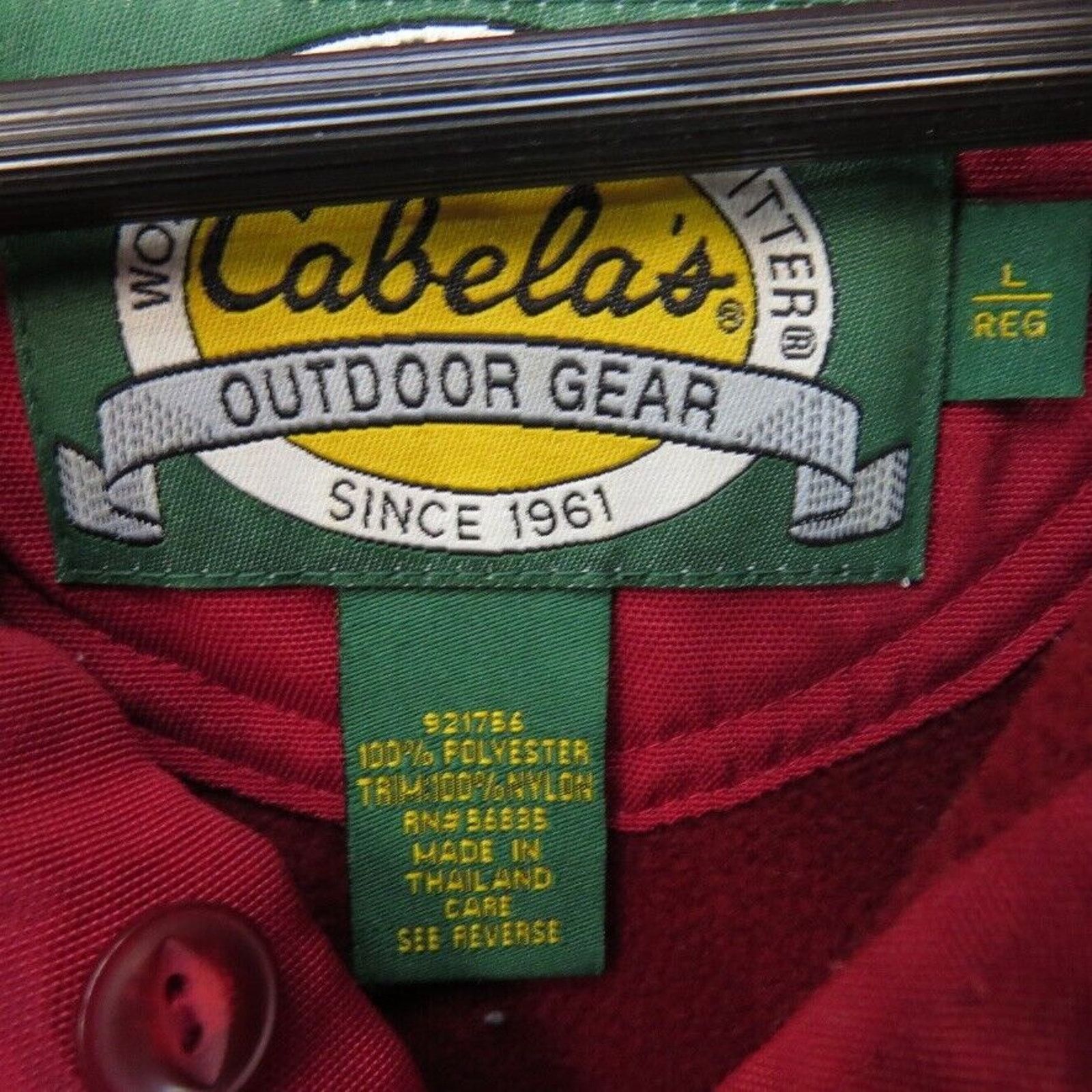 Cabelas Vintage Cabelas Fleece Jacket Mens Lg Red Padded Elbows Size US L / EU 52-54 / 3 - 4 Thumbnail