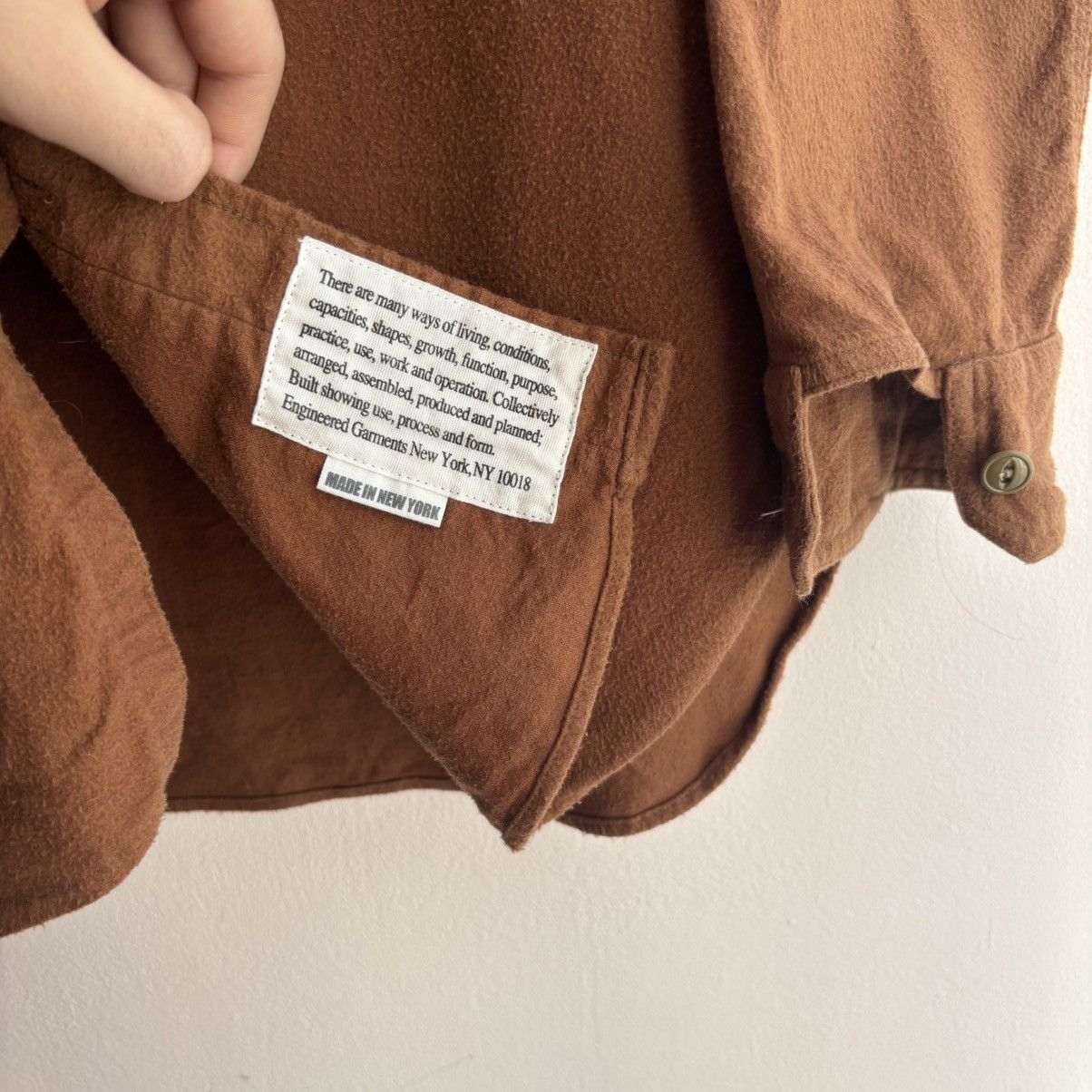 Engineered Garments Engineered Garments Work Shirt Solid Cotton Flannel Brown Size US L / EU 52-54 / 3 - 5 Thumbnail