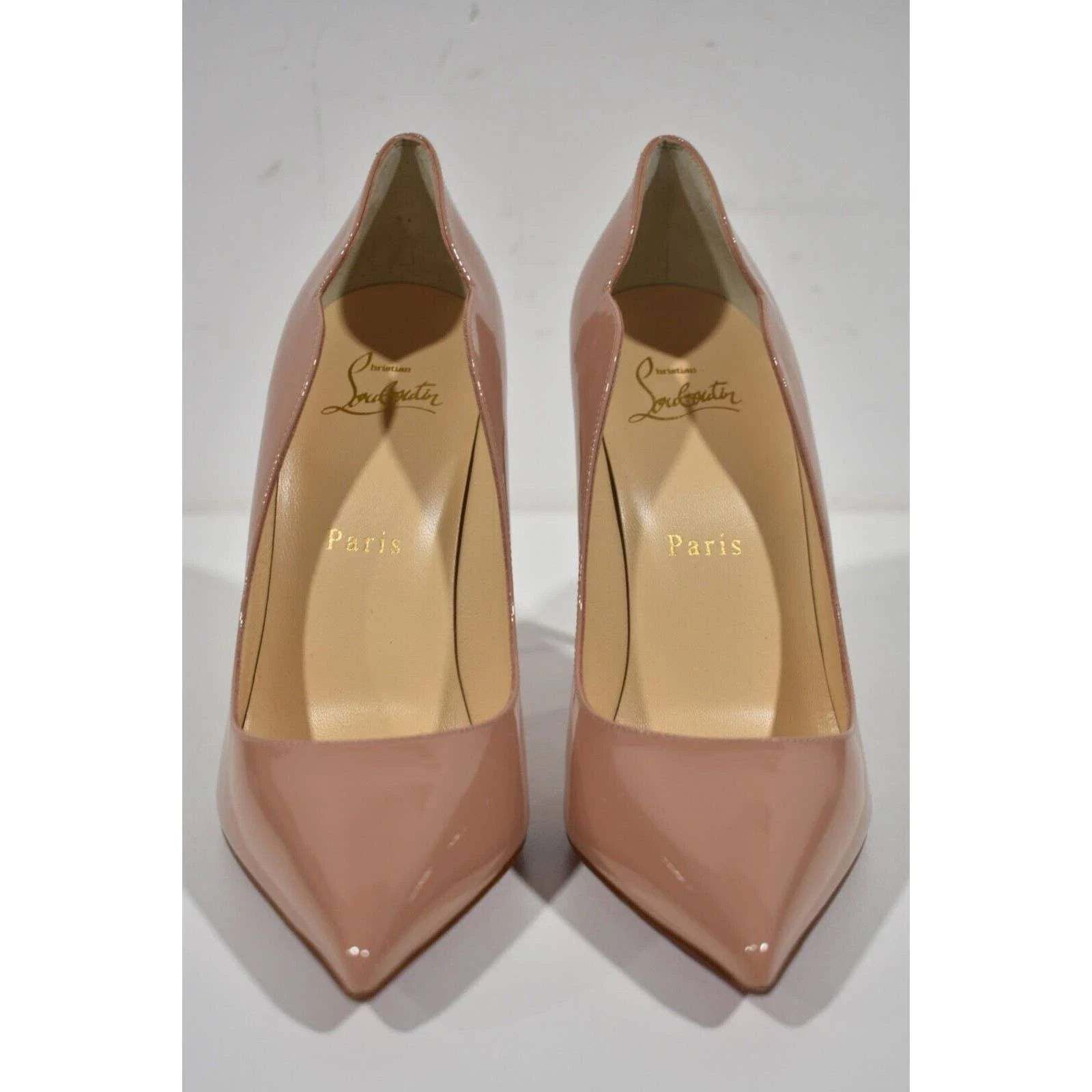 Christian Louboutin Christian Louboutin Hot Chick 100 Nude Patent Leather Size US 8 / IT 38 - 6 Thumbnail